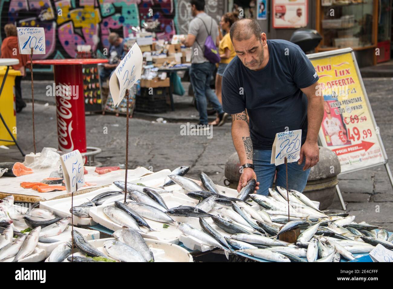 Fish market in Naples Stock Photo Alamy