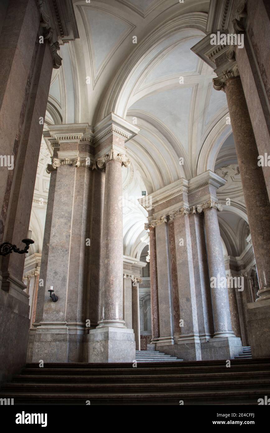 Royal Palace of Caserta, staircase Stock Photo