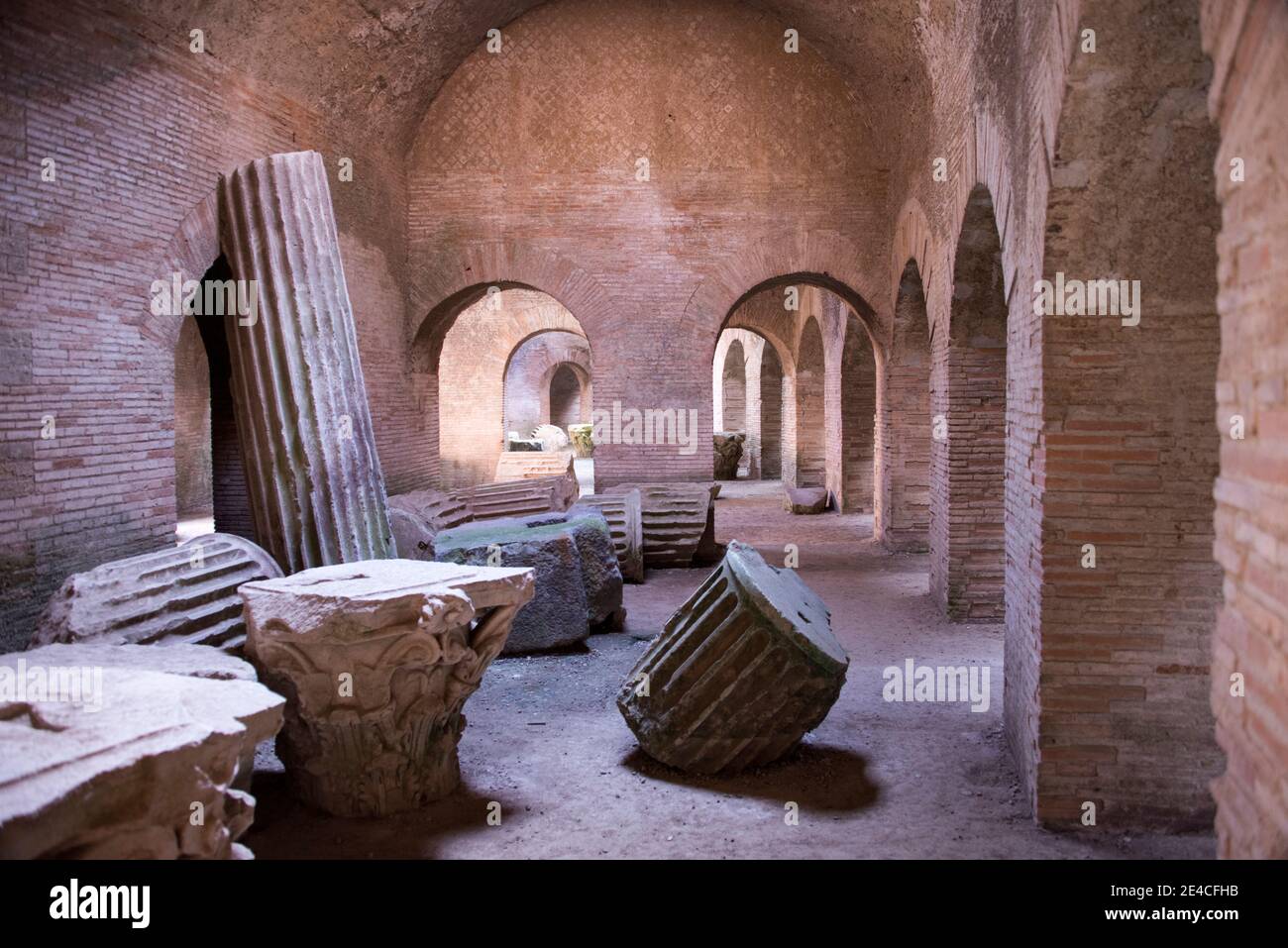 Cellar vault of the amphitheater in Pozzuoli Stock Photo