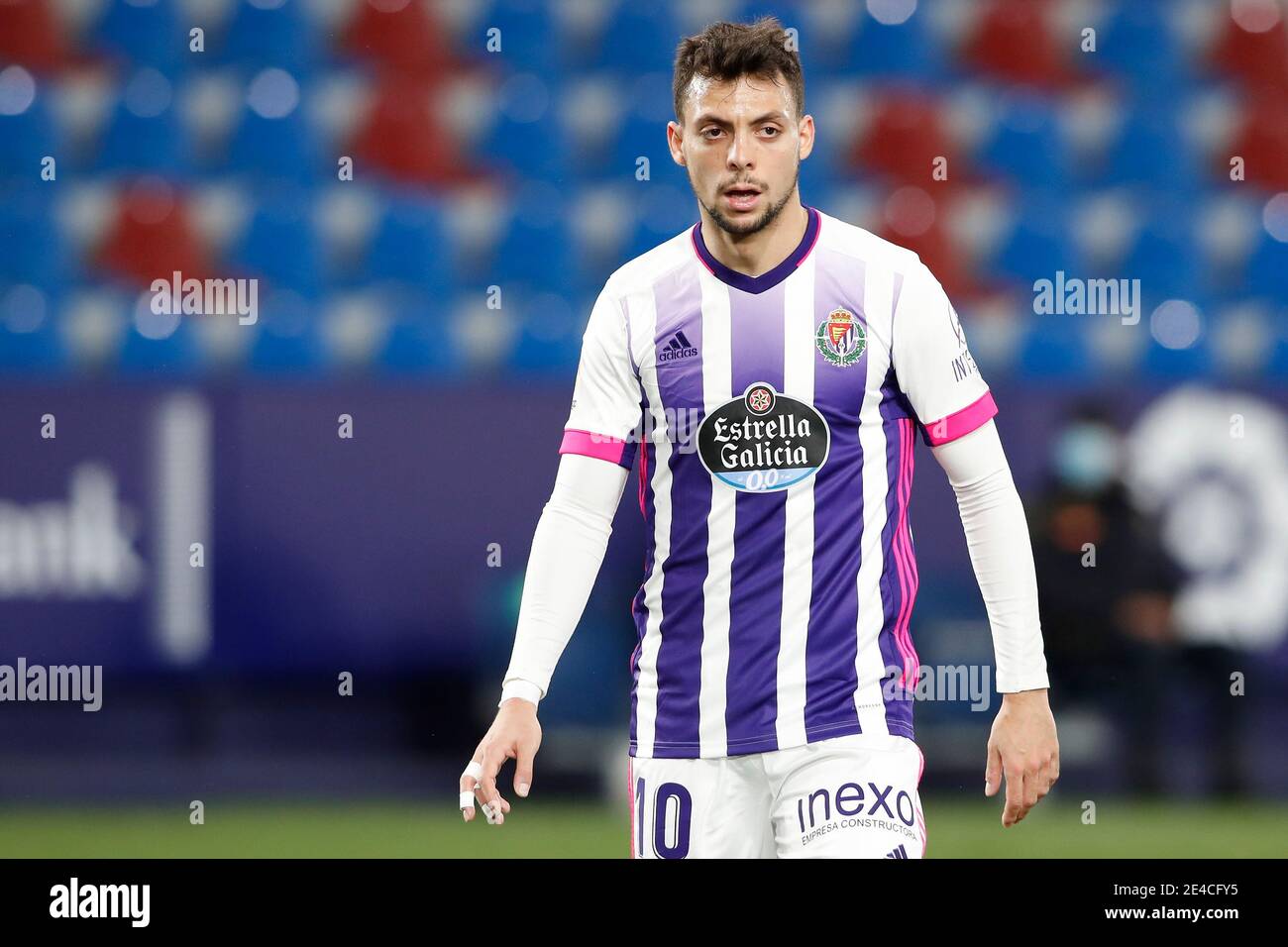 Oscar Plano of Real Valladolid CF during the La Liga match between Levante  UD and Real Valladolid played at Ciutat de Valencia Stadium on January 22,  2021 in Valencia, Spain. (Photo by