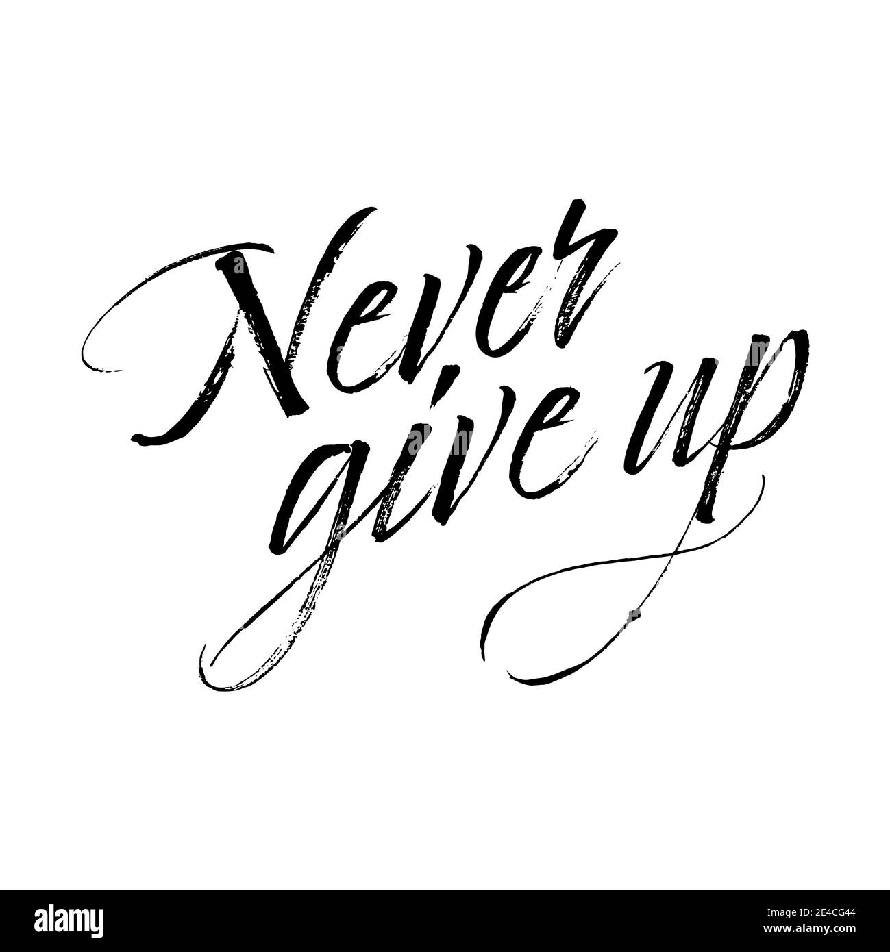 Never give up calligraphy. Brush painted hand lettering. Never ...