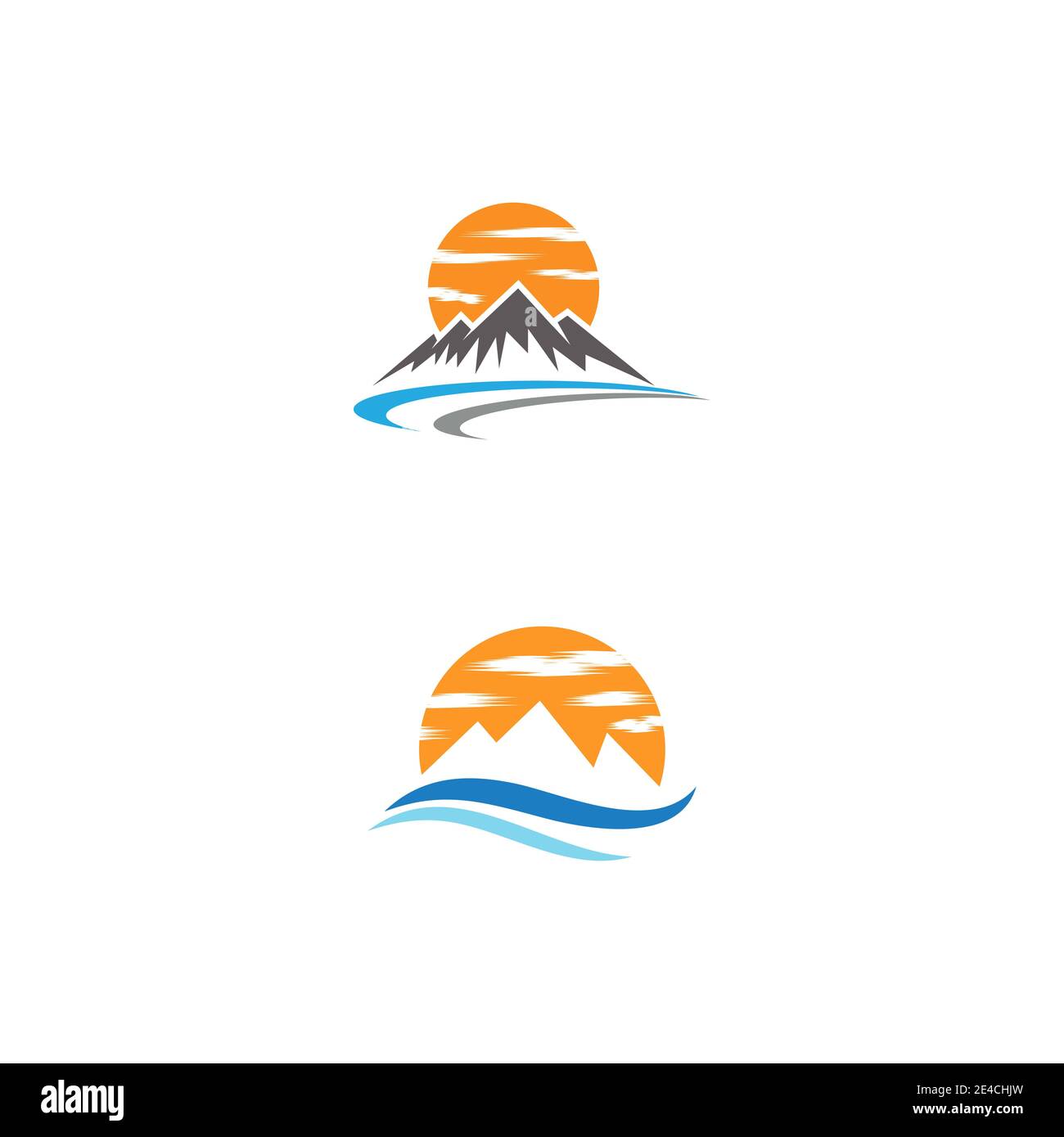 Mountain icon Logo Template Vector illustration design Stock Vector