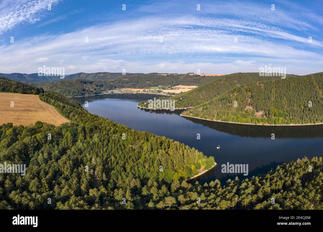 Germany, Thuringia, Neidenberga, Hohenwartestausee, landscape, aerial ...