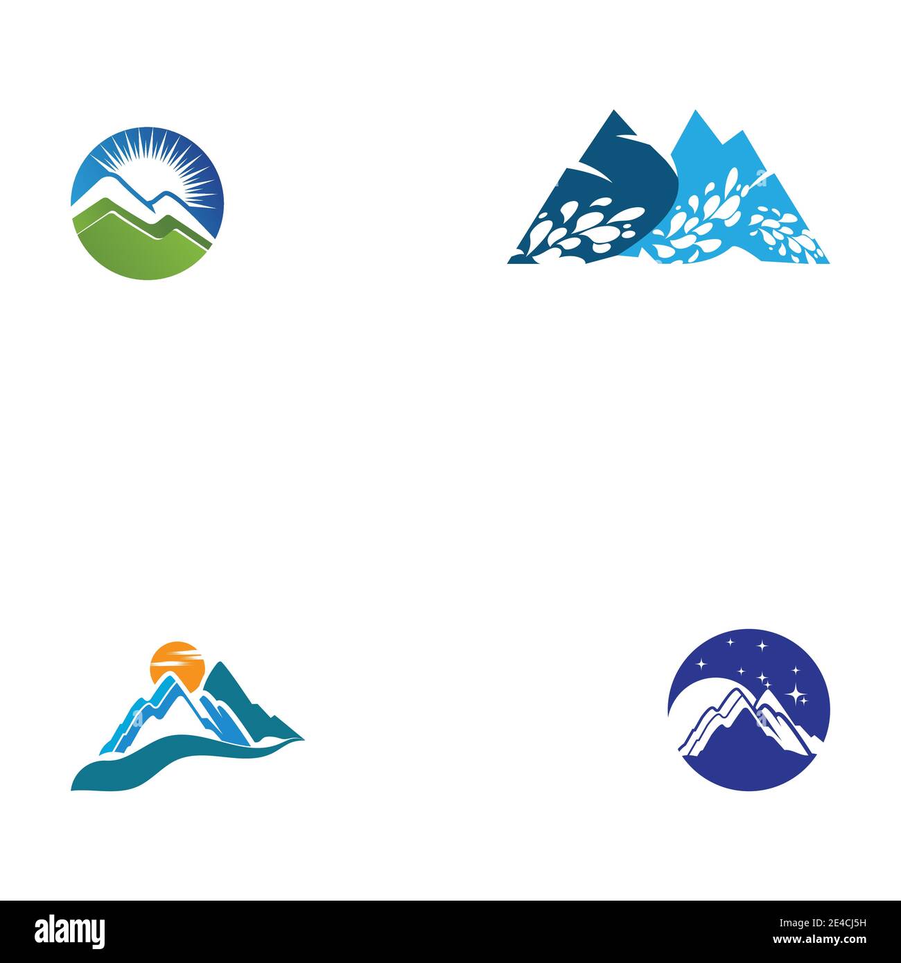 Set Mountain icon Logo Template Vector illustration design Stock Vector