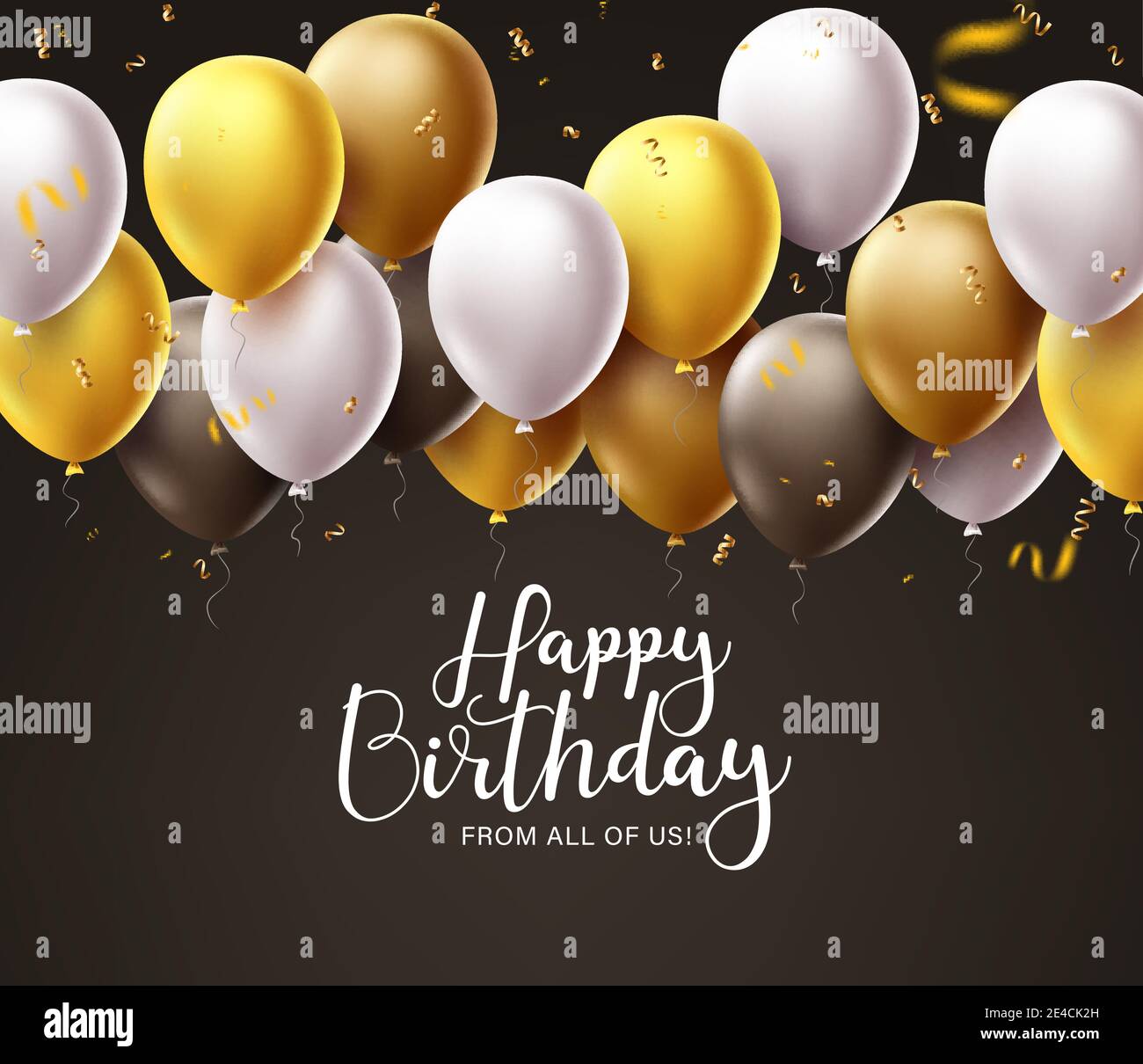 Birthday balloons vector template design. Balloon elements for birthday  invitation card and party celebration in black empty space for text  background Stock Vector Image & Art - Alamy