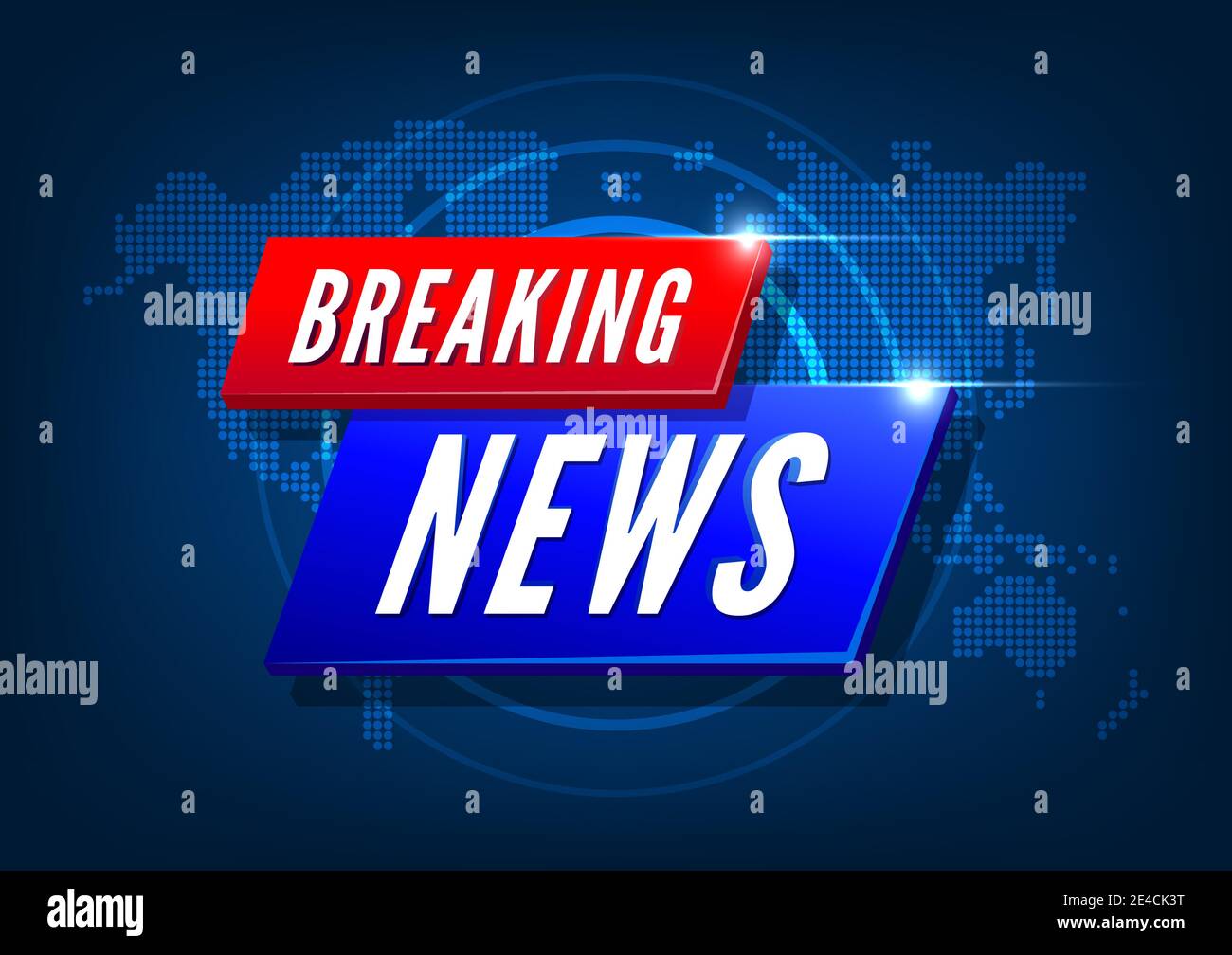 Breaking news on blue map background Stock Vector Image & Art - Alamy