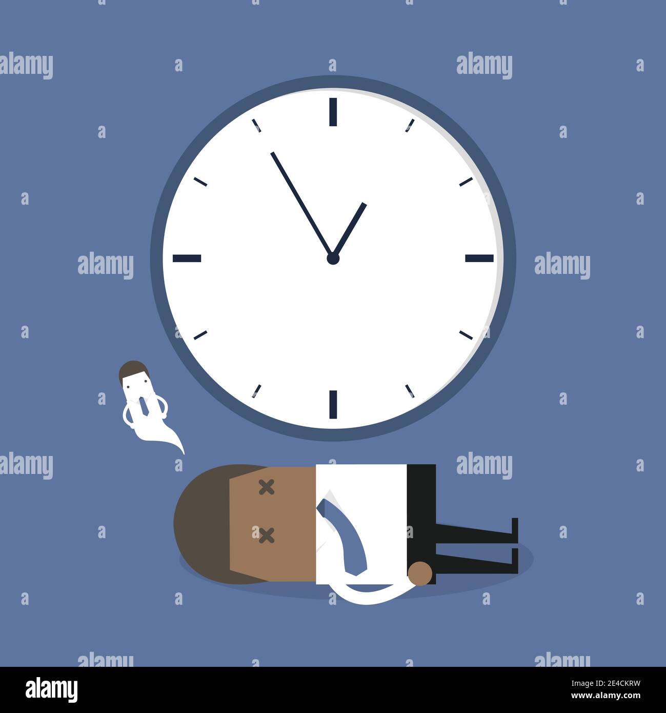 African businessman killed by time. Stock Vector
