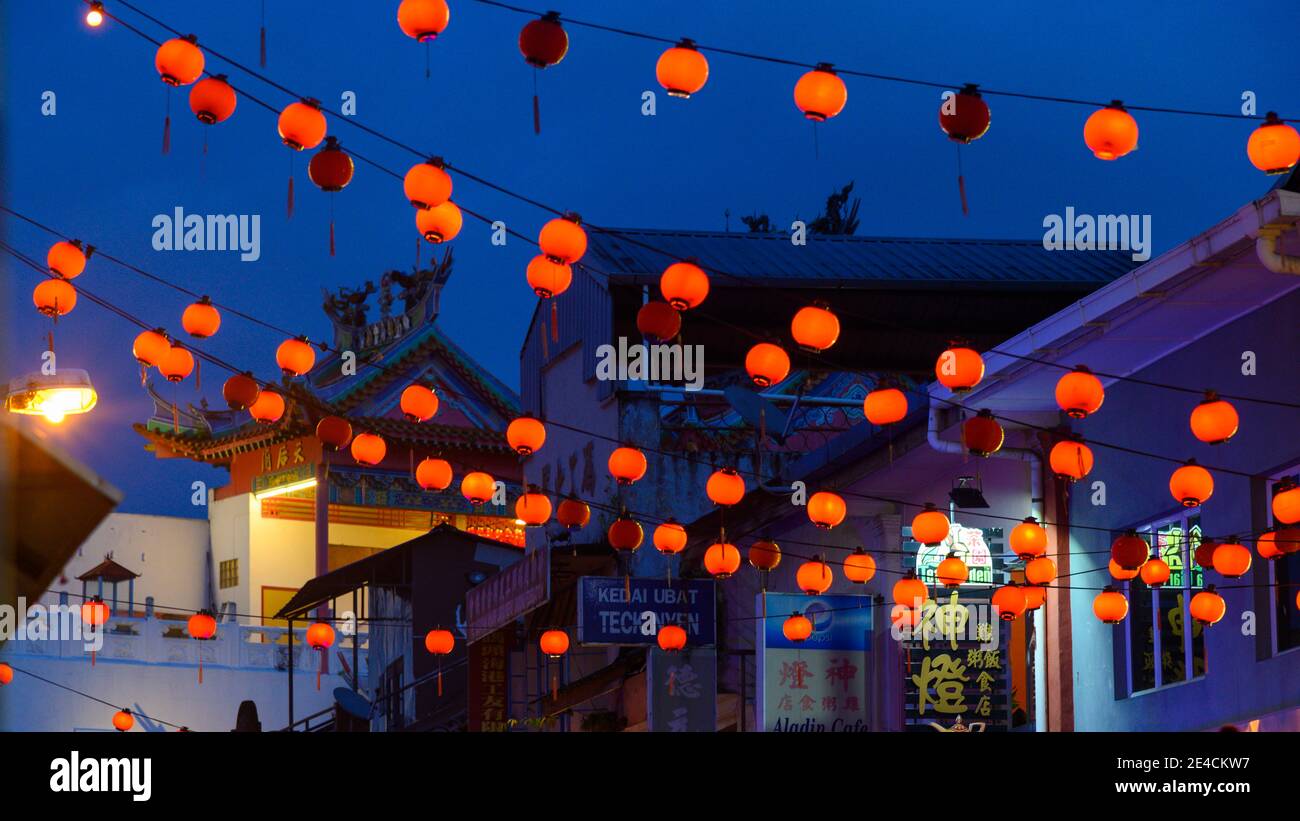 Lanterns across a street hi-res stock photography and images - Alamy