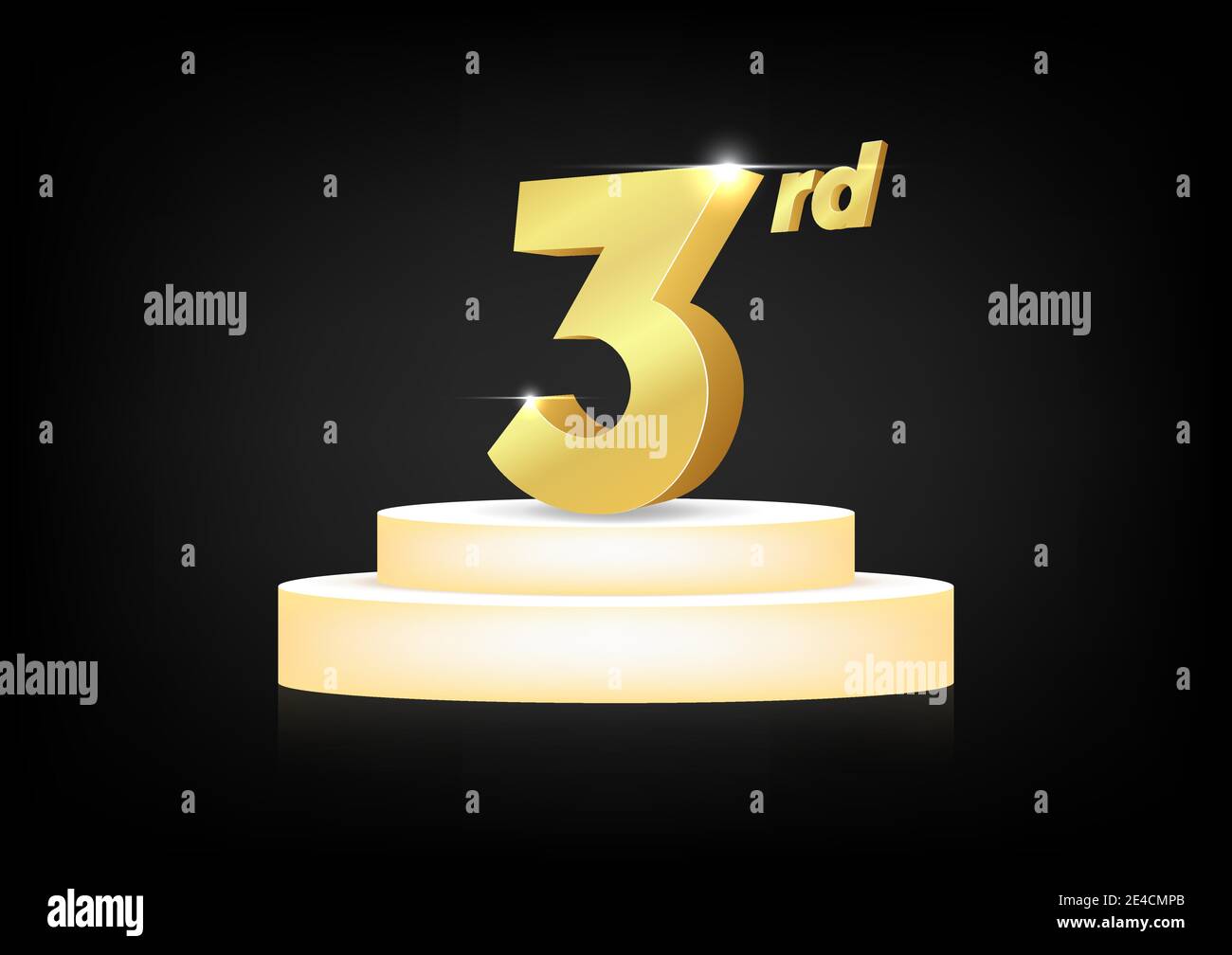 Golden 3 rd number on podium Stock Vector Image & Art - Alamy
