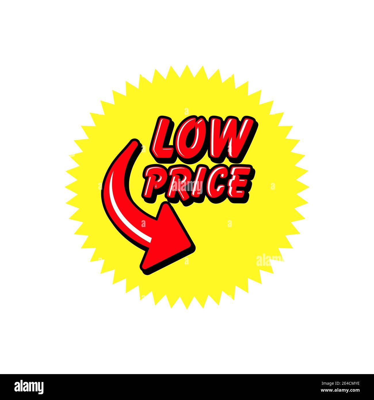 Low price. Symbol or emblem for an advertising campaign at retail on