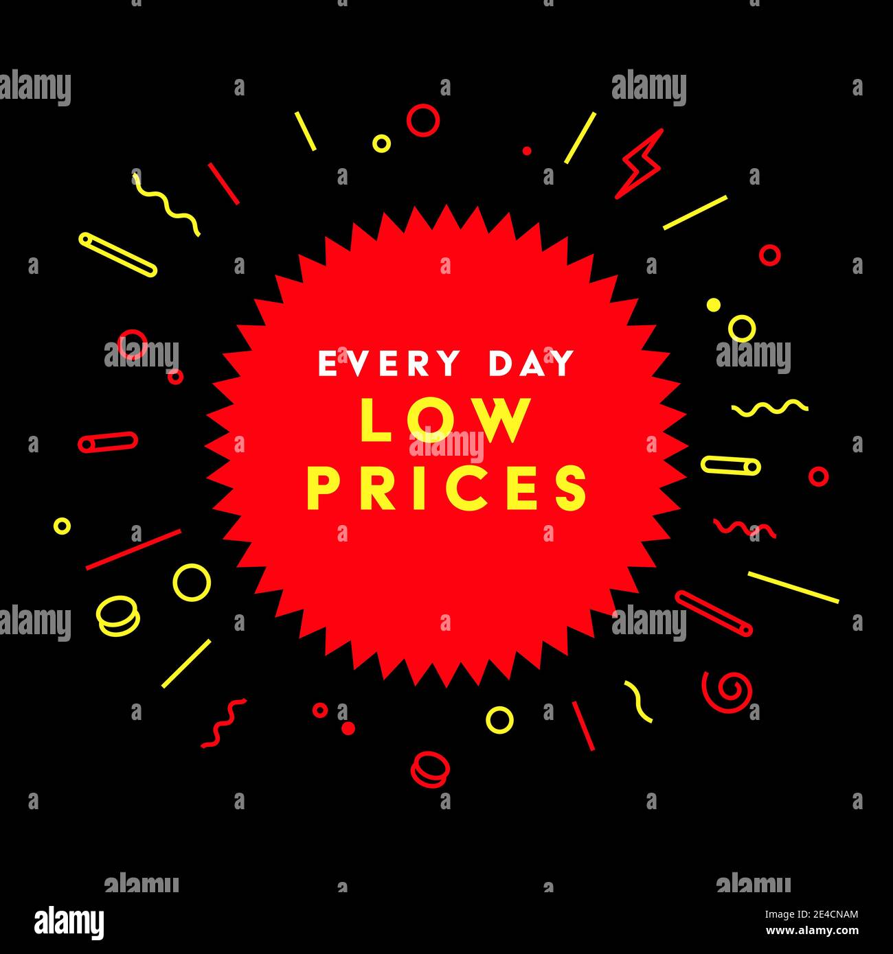 Every day low prices. Symbol or emblem for an advertising campaign at retail on the day of