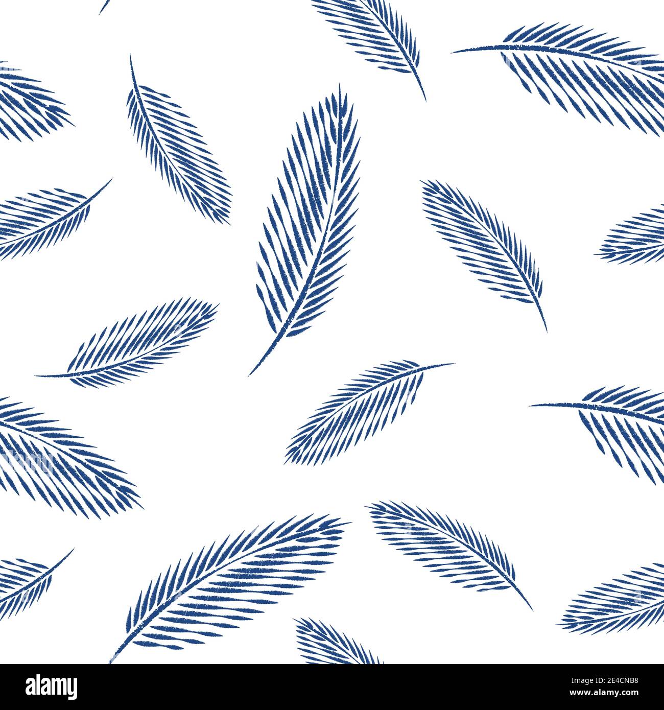 Leaves of palm tree seamless pattern background. Stock Vector