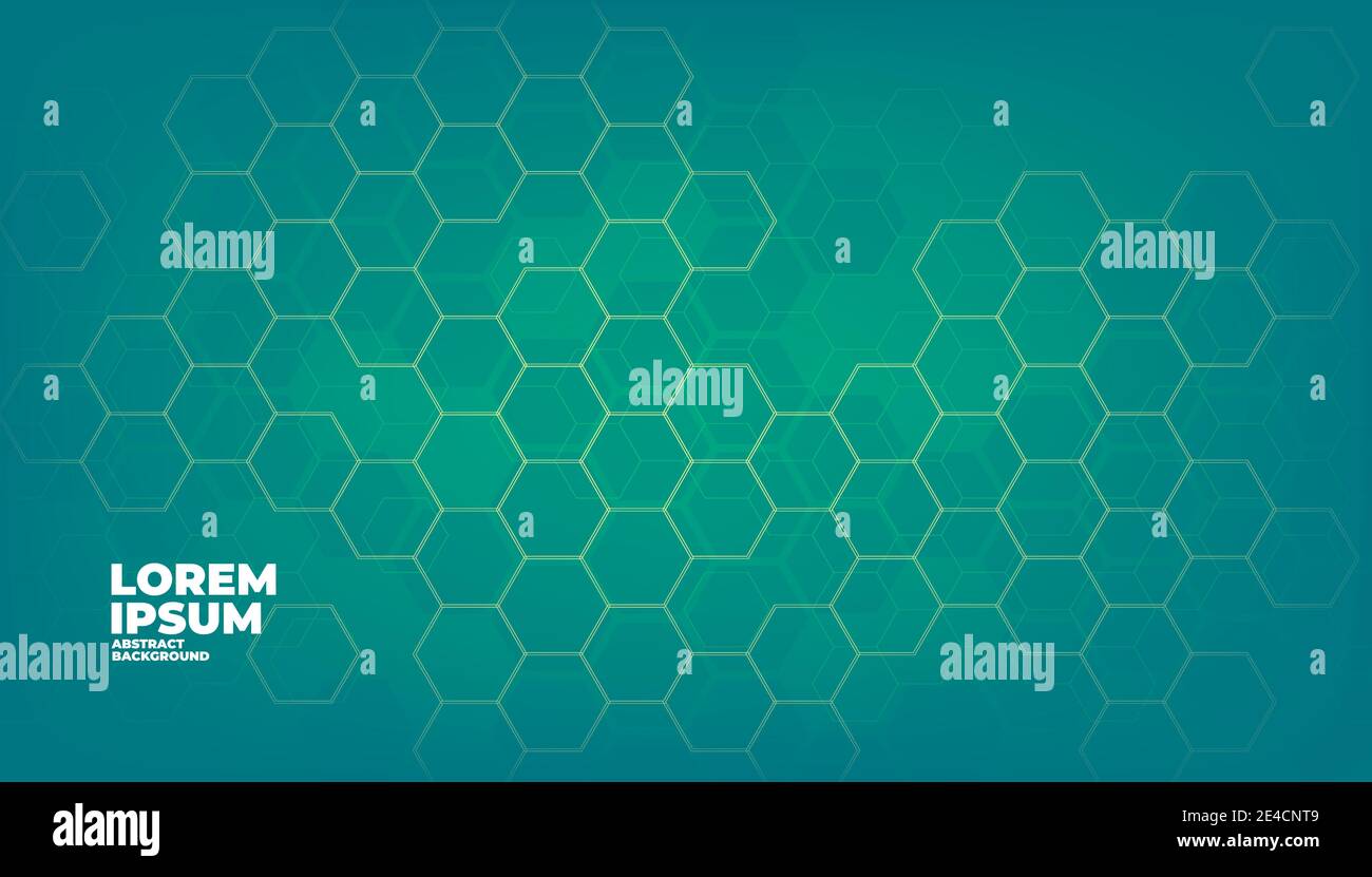Green geometric vector hexagons digital technology background. Stock Vector