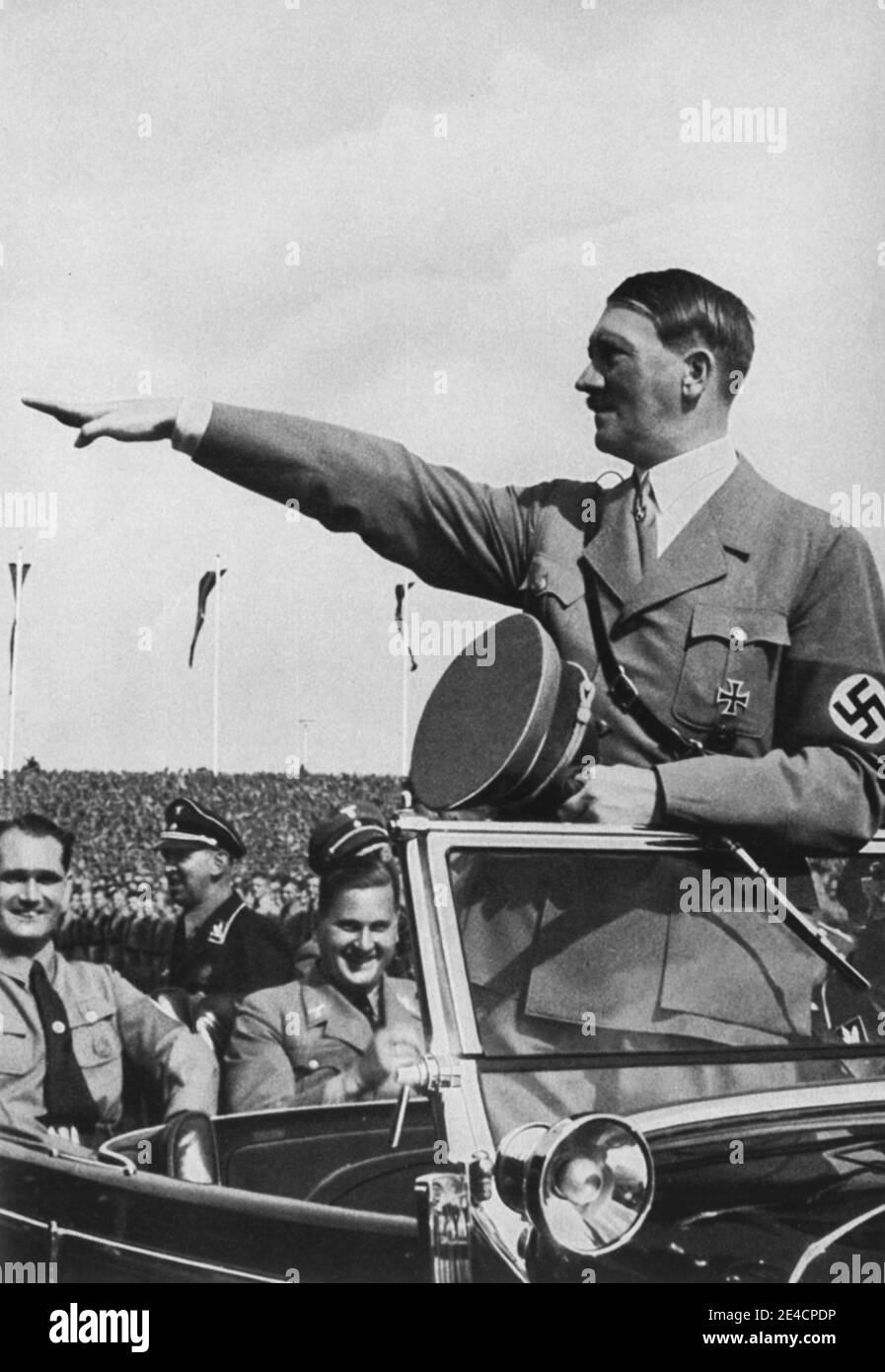 Hitler saluting the youth on Reichsparteitag 1935 Stock Photo