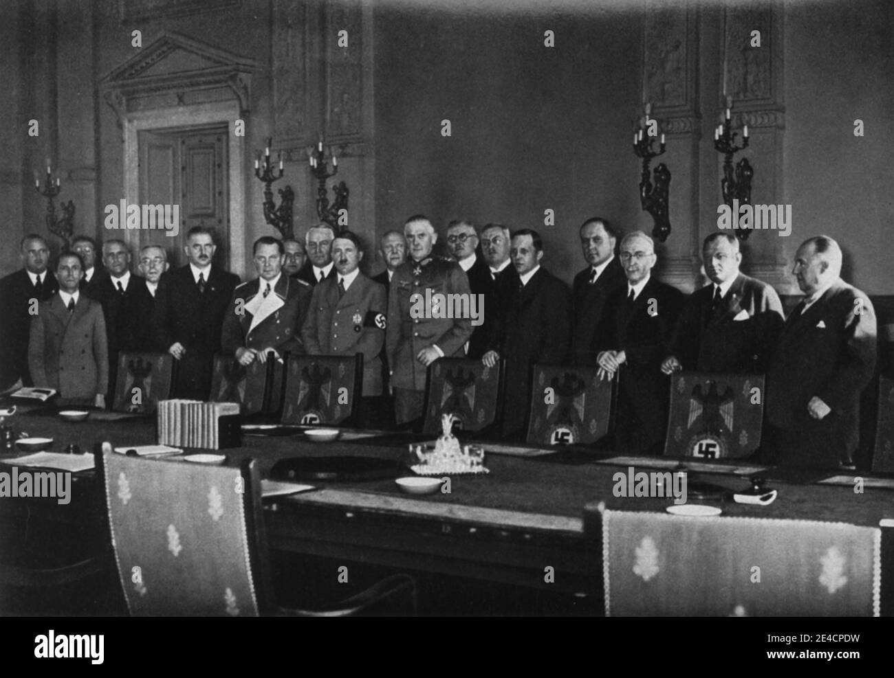 Reich cabinet at the promulgation of the defence law Stock Photo