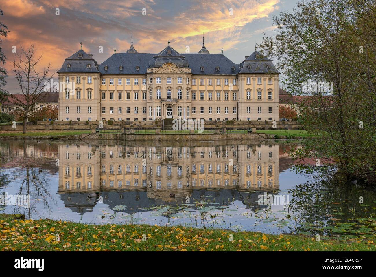 Castle and Castle Park Werneck, Lower Franconia, Bavaria, Germany Stock Photo