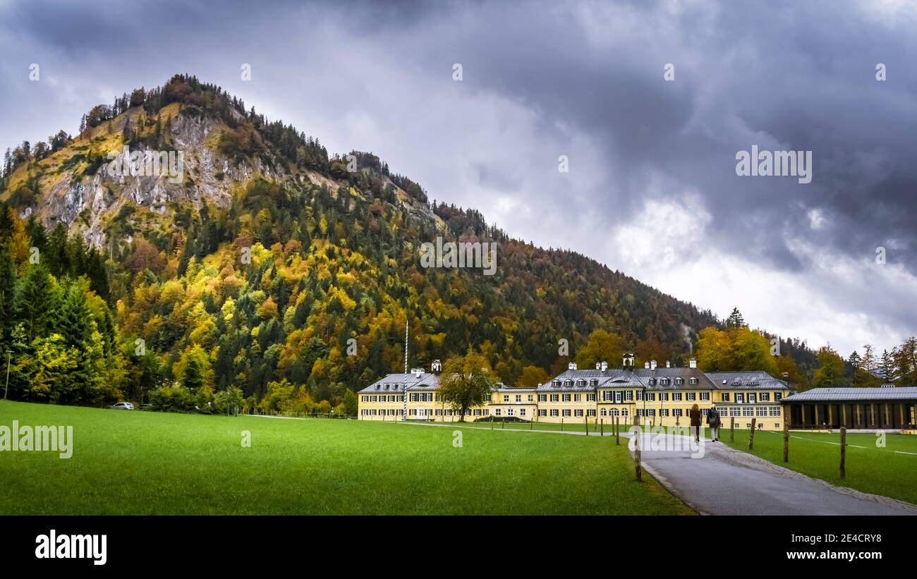 Building of the Hanns Seidel Foundation in Wildbad Kreuth in autumn. Erected XVIIII century by King Maximilian I. Stock Photo