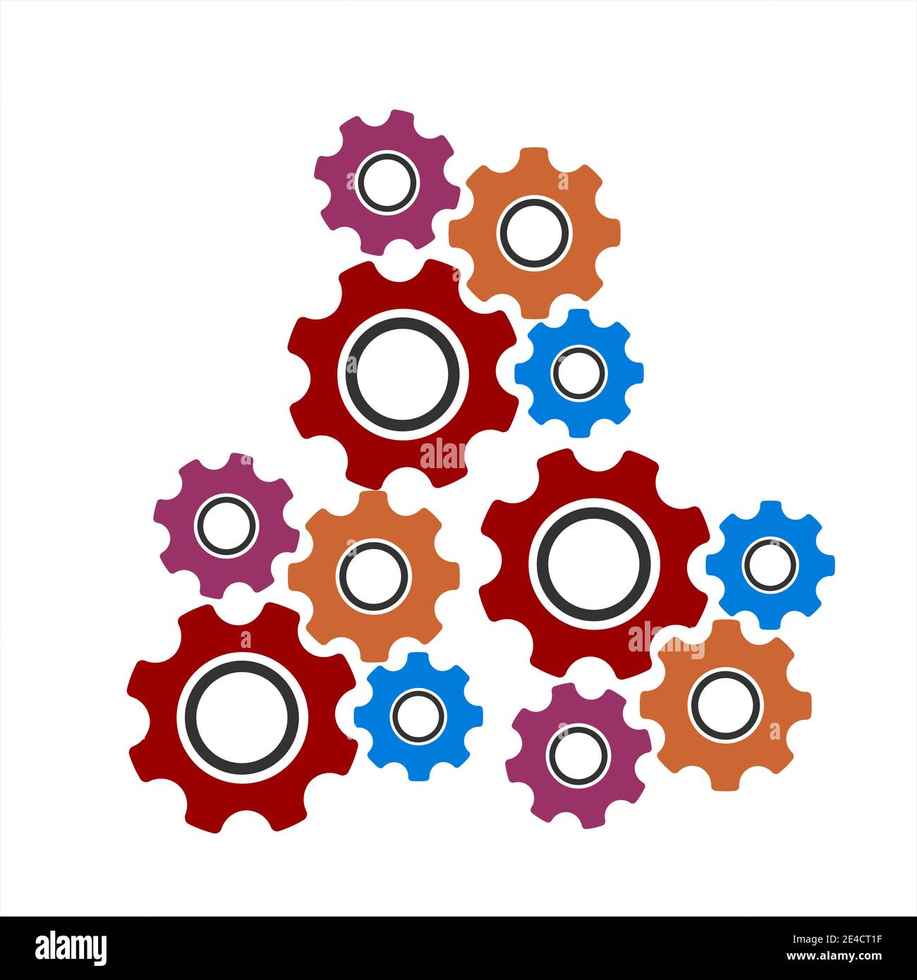 colorful tools kit gear icon for business mechanism and settings vector ...