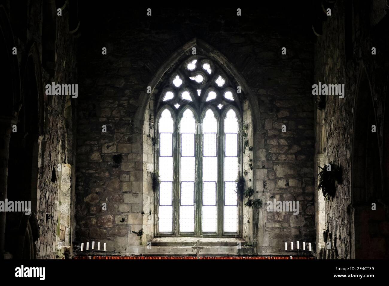 Europe, Great Britain, Northern Ireland, stained glass window Stock