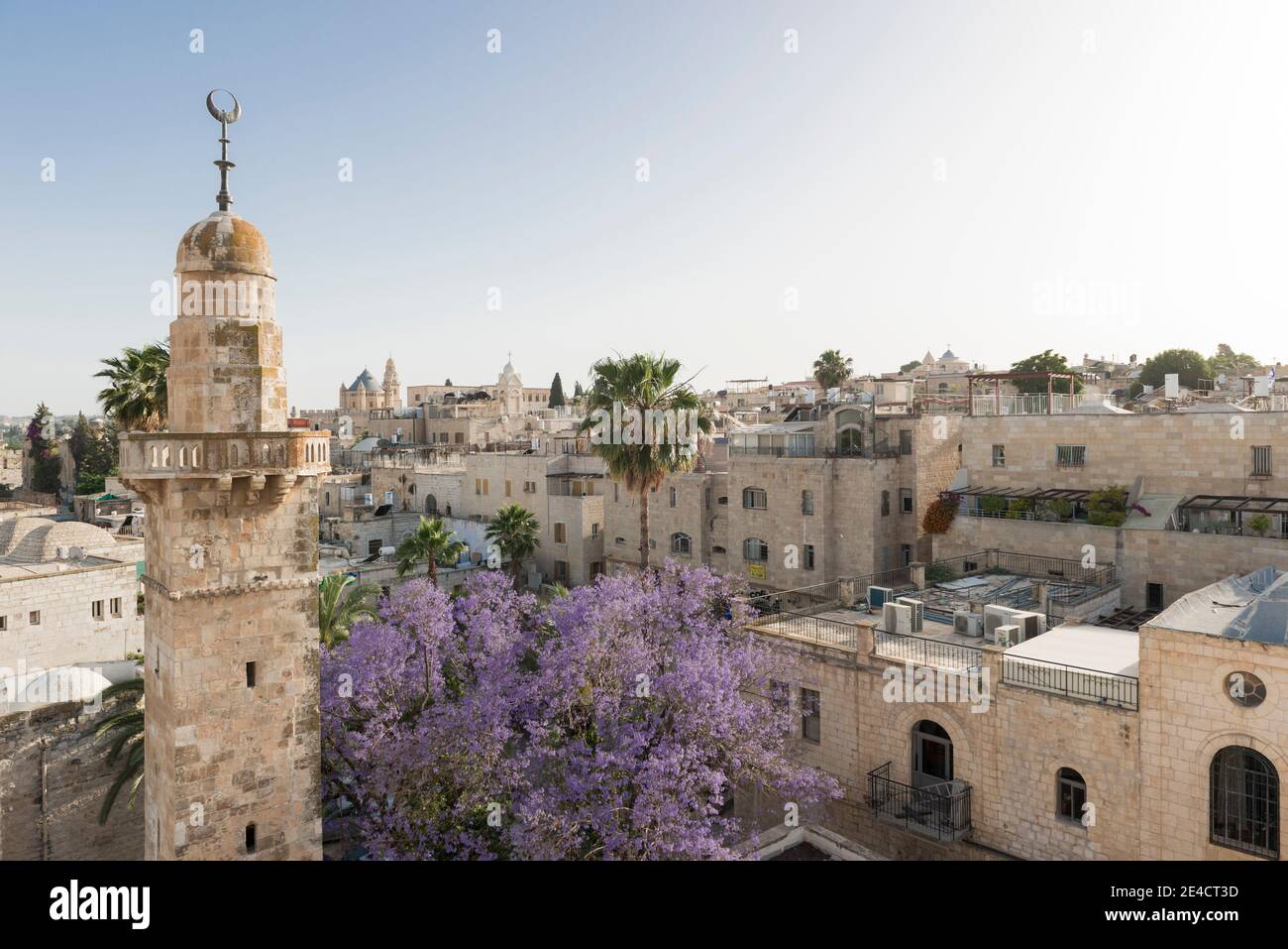 Israel, Jerusalem, view from the Hurva Synagogue over the old city Stock Photo