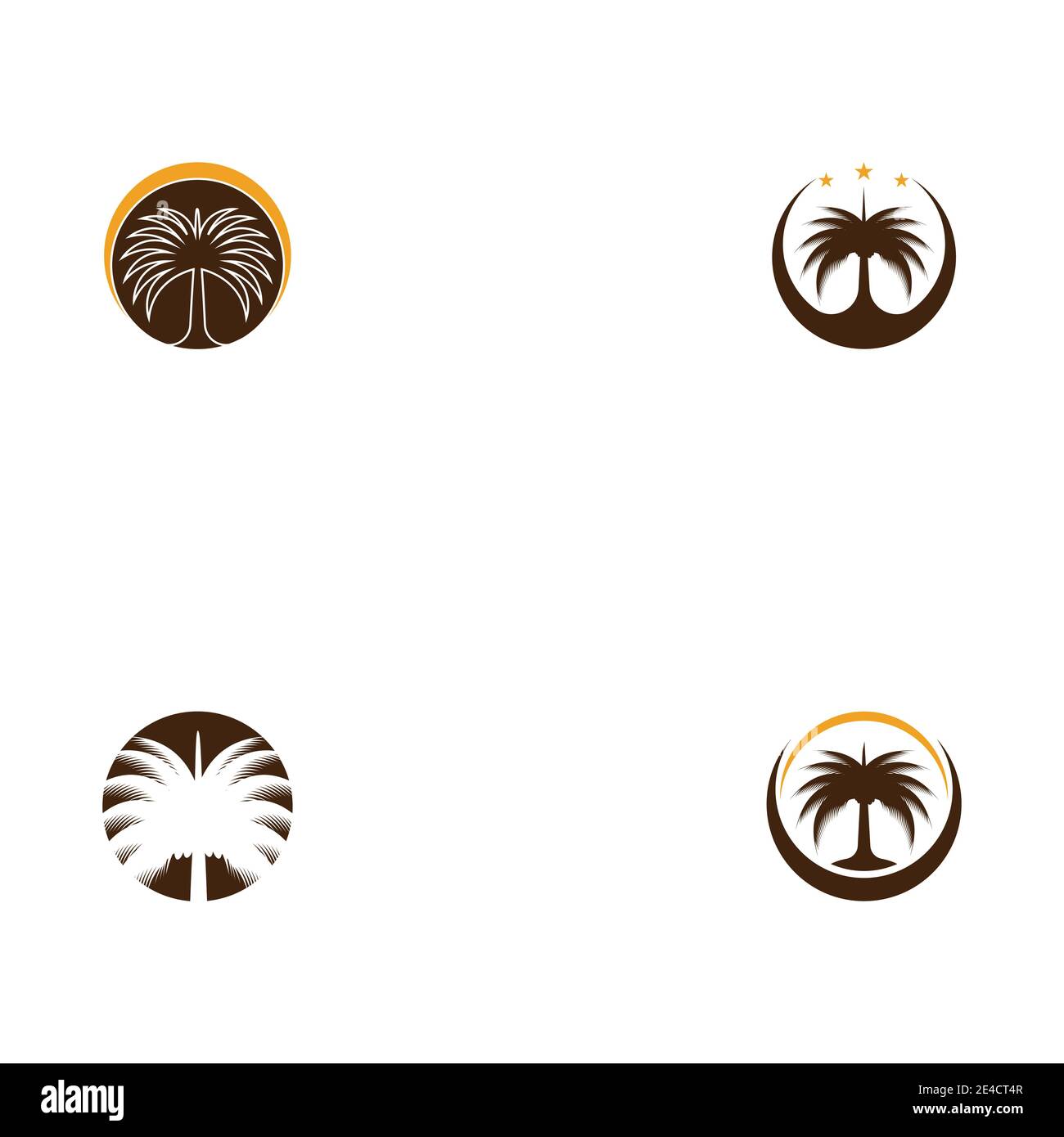 Set Dates tree Logo Template vector symbol nature Stock Vector