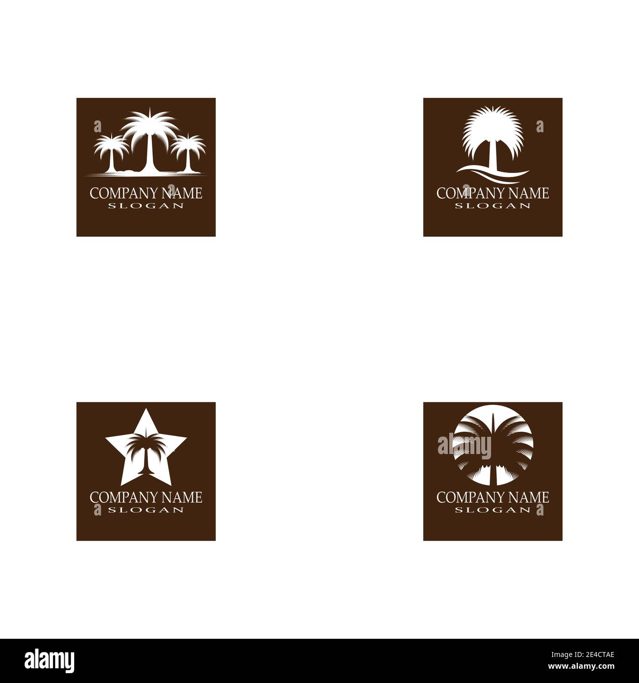 Set Dates tree Logo Template vector symbol nature Stock Vector