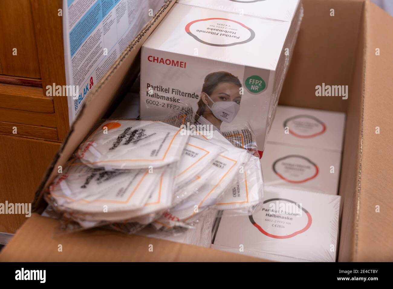 FFP2 masks are in a box Stock Photo