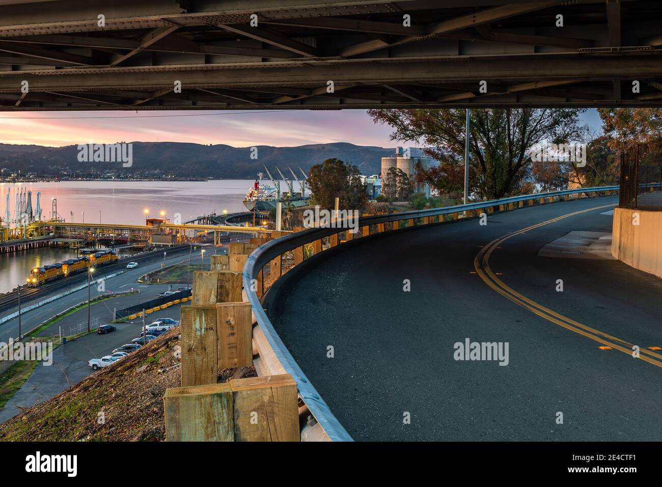 Sunrise from the Benicia Bridge Vista Point Stock Photo Alamy