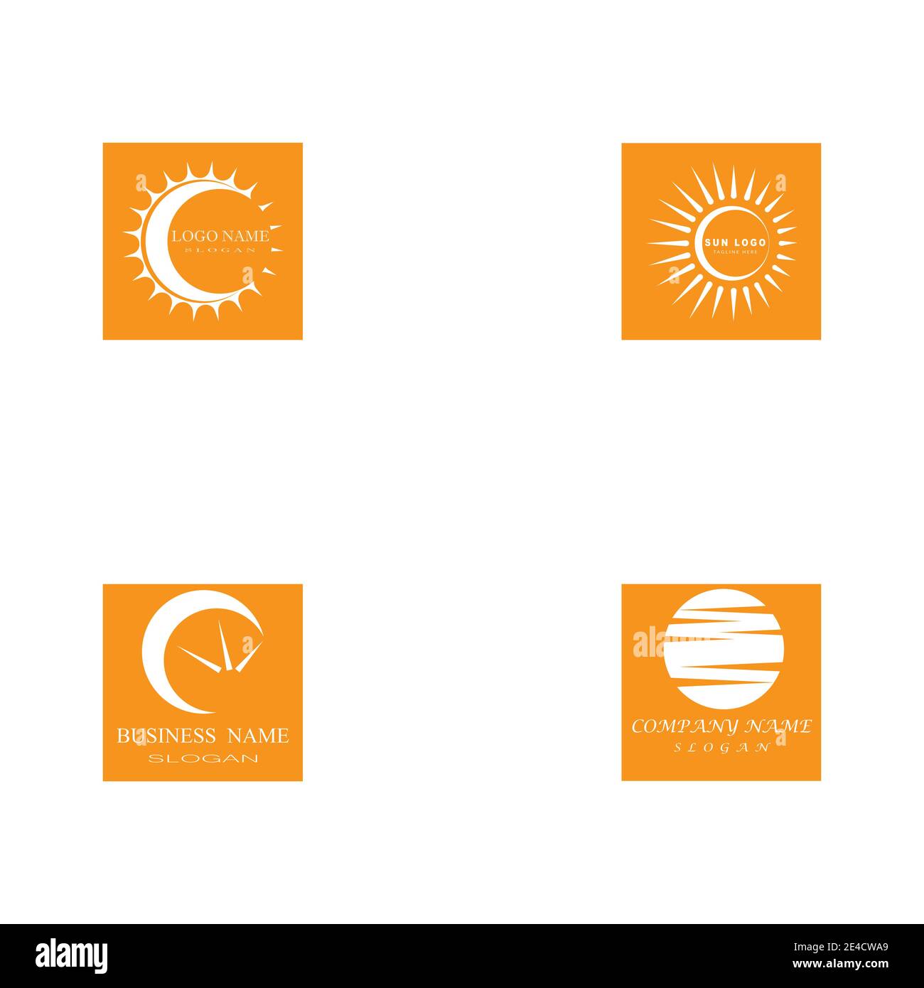 Set Sun Vector illustration Icon Logo Template design Stock Vector