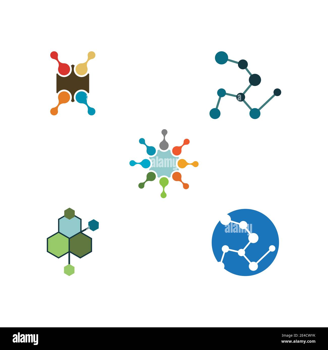 Set Molecule symbol logo template vector illustration design Stock Vector