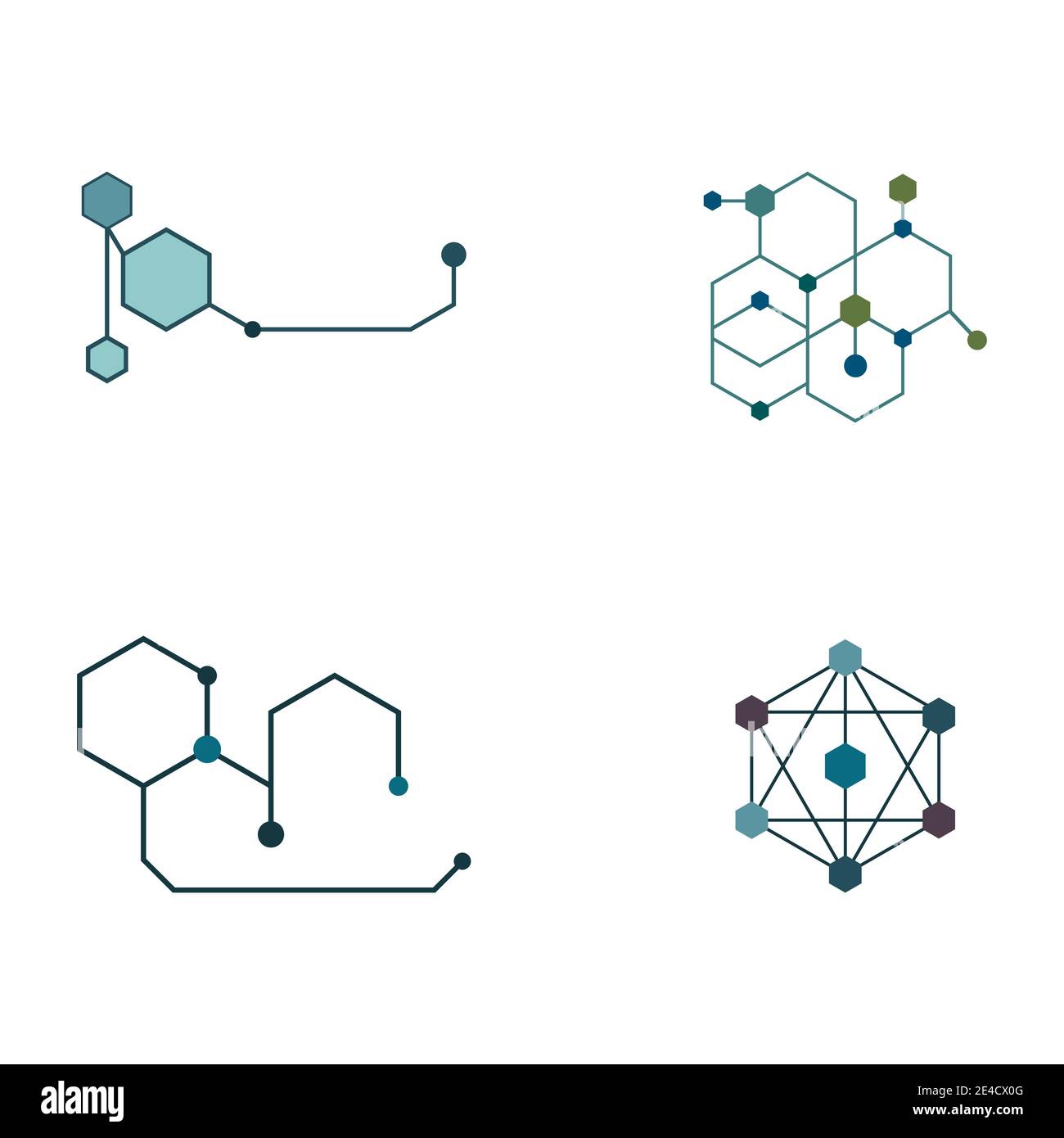 Set Molecule symbol logo template vector illustration design Stock Vector
