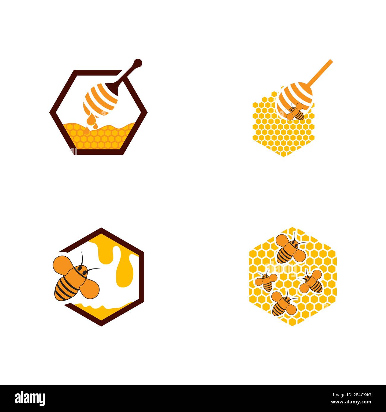 Set Honey  Logo Template Design Vector Design Concept Symbol Stock Vector