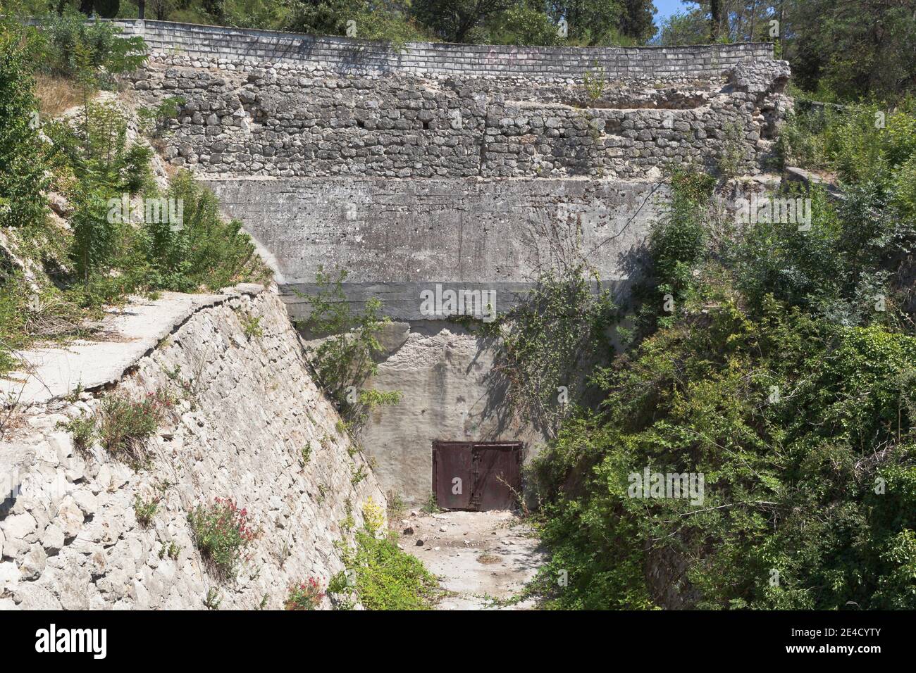 Sevastopol, Crimea, Russia - July 27, 2020: Ammunition depot of the Matyukhin battery during the defense of Sevastopol during the Great Patriotic War Stock Photo