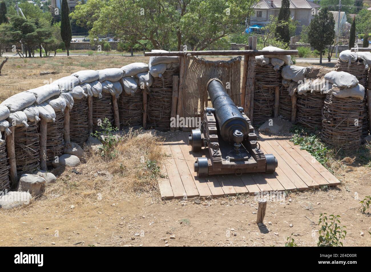 Sevastopol, Crimea, Russia - July 27, 2020: Gun battery No. 44 Zhitkov memorial complex Malakhov Kurgan in the hero city of Sevastopol, Crimea Stock Photo