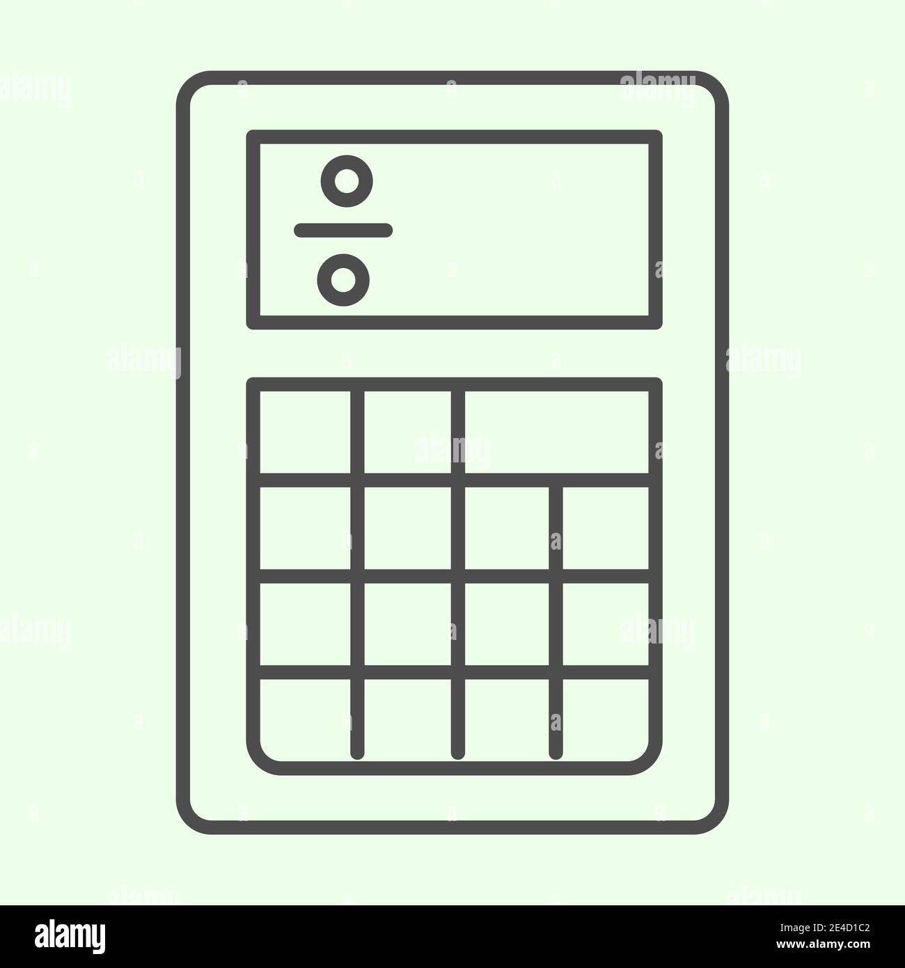 Calculator thin line icon. Office calculating machine outline style  pictogram on white background. Business electronic math device for  accounting for Stock Vector Image & Art - Alamy