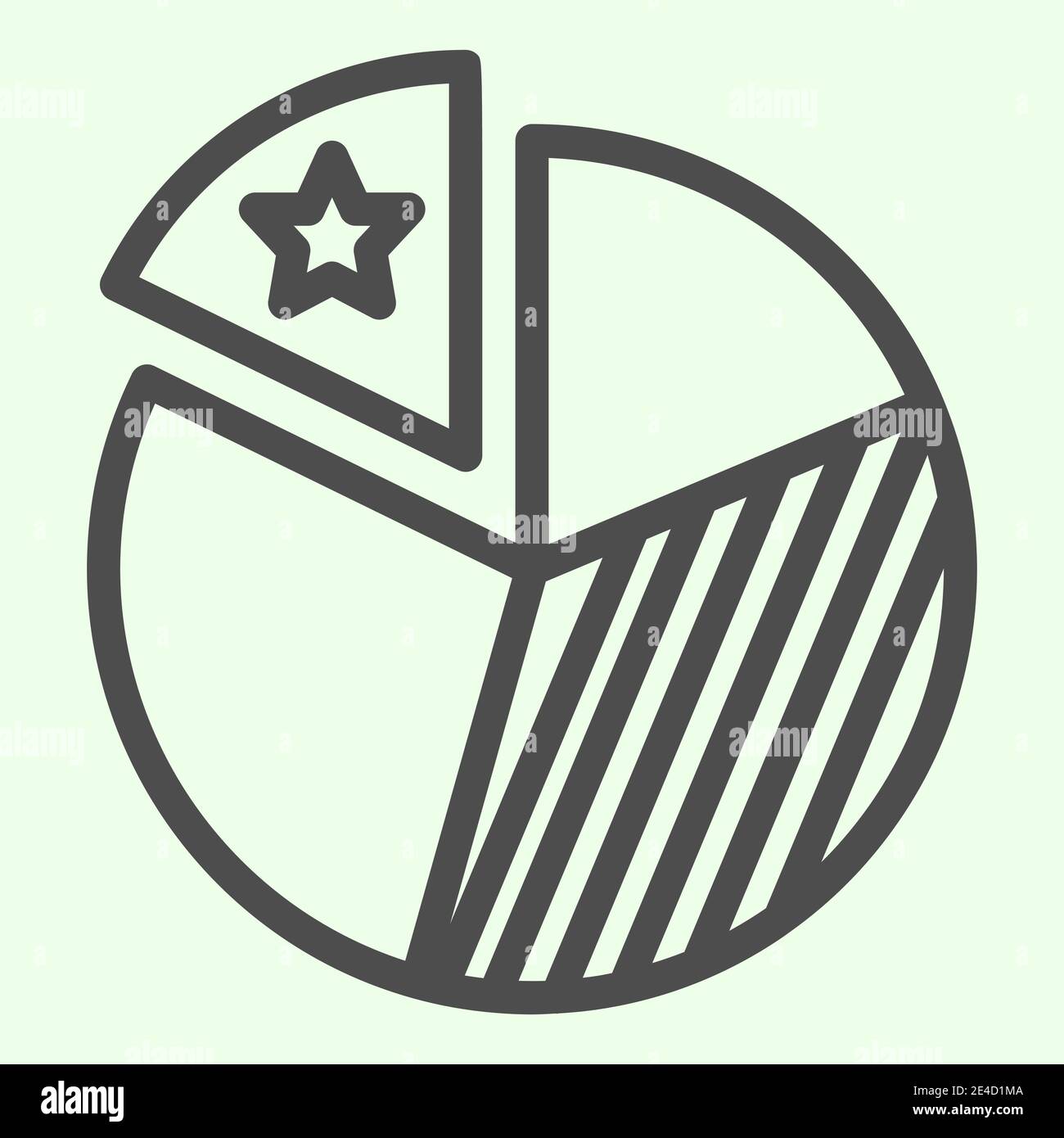 Diagram line icon. Pie chart with marked part outline style pictogram ...