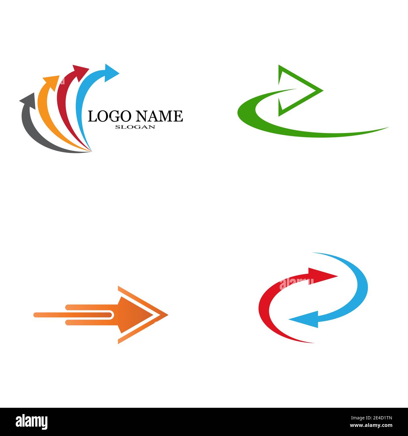 Set Arrow vector illustration icon Logo Template design Stock Vector ...