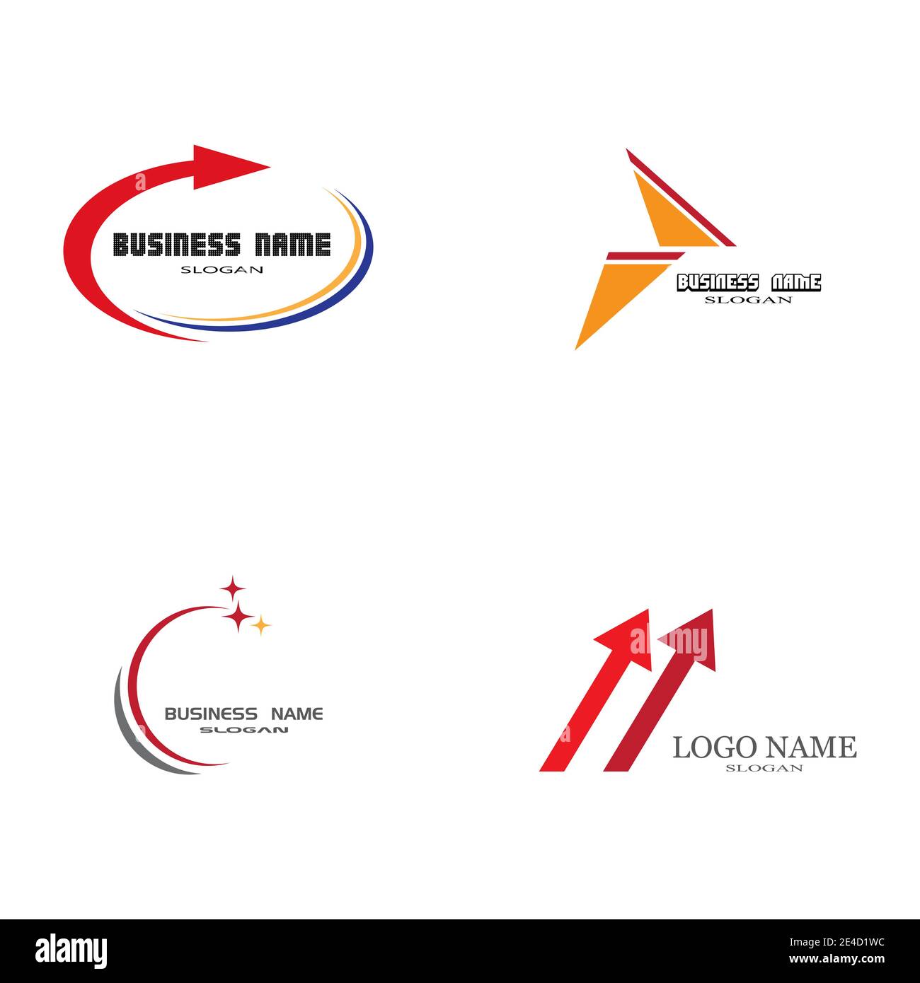 Set Arrow vector illustration icon Logo Template design Stock Vector ...