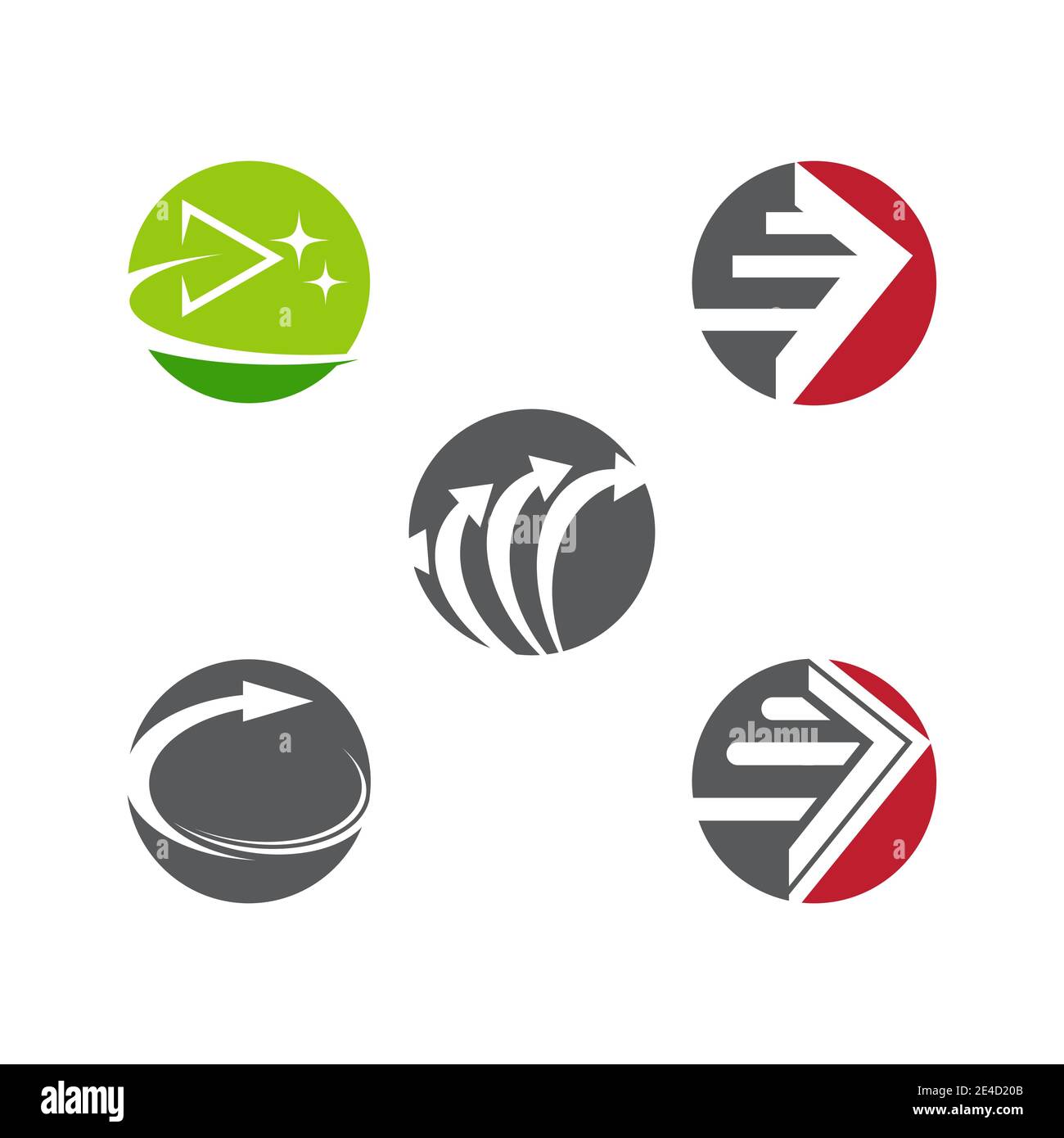 Set Arrow vector illustration icon Logo Template design Stock Vector ...