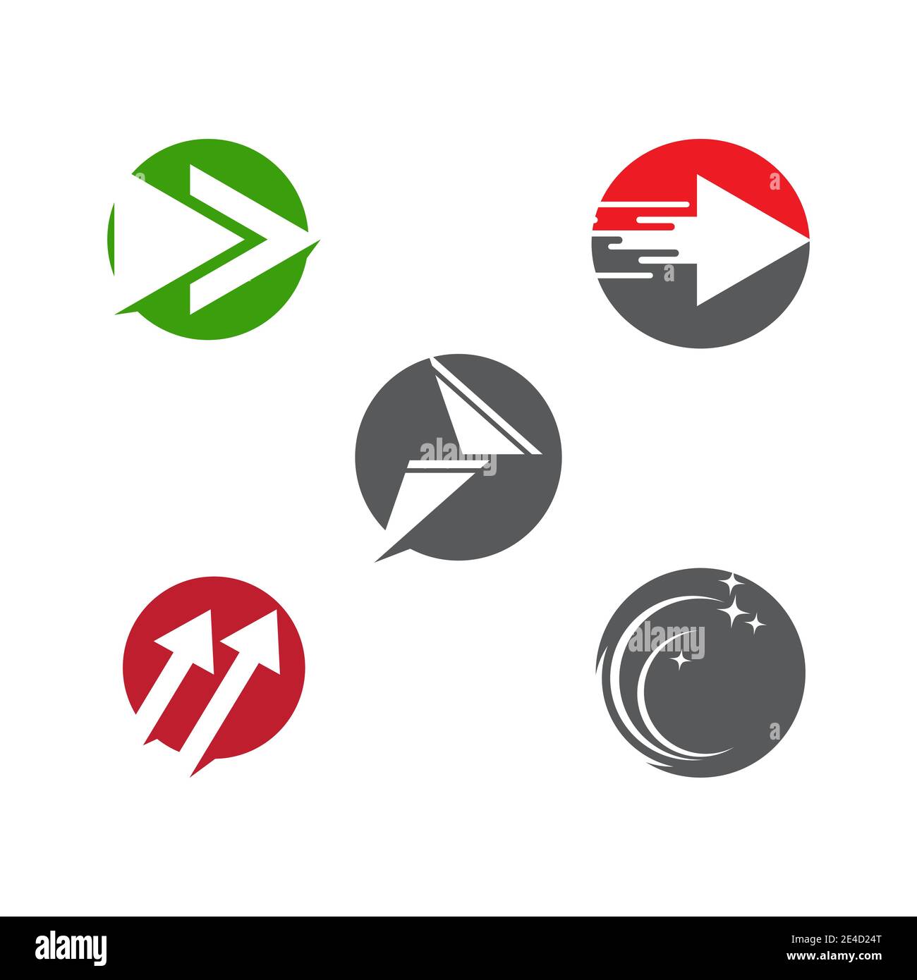 Set Arrow vector illustration icon Logo Template design Stock Vector