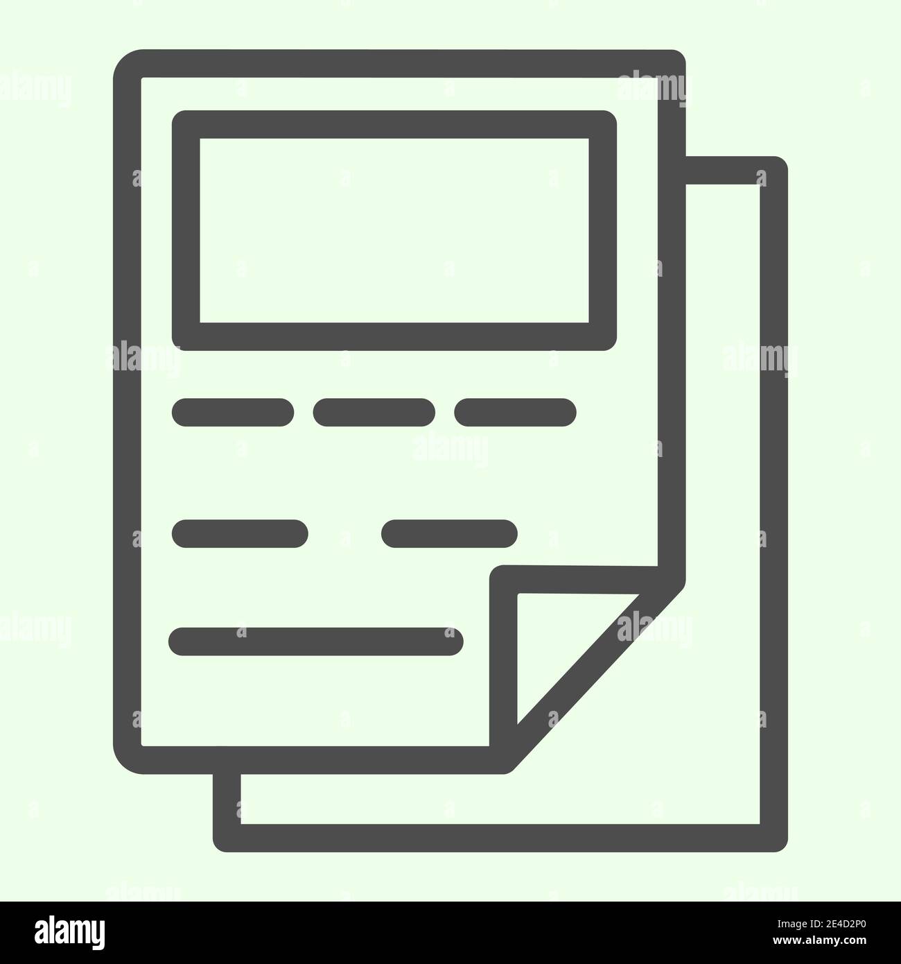Report line icon. Business documentation text file outline style pictogram on white background. Office and Business signs for mobile concept and web Stock Vector