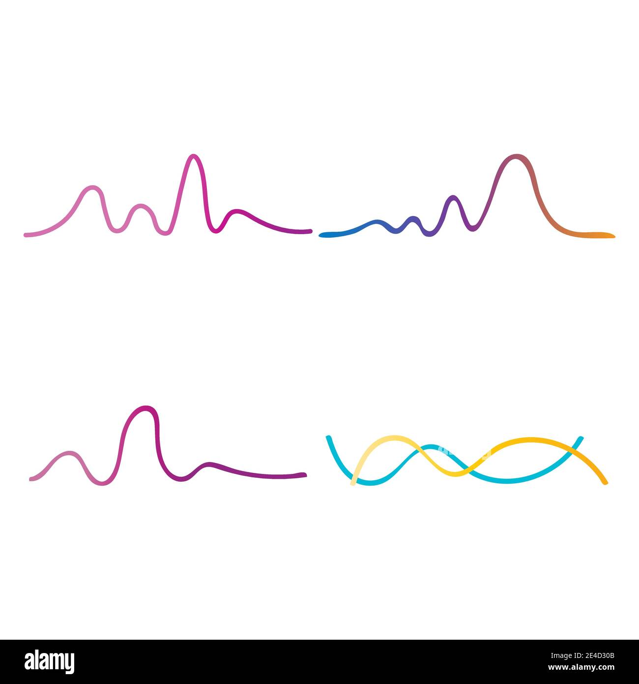 Set Sound waves vector illustration design template Stock Vector
