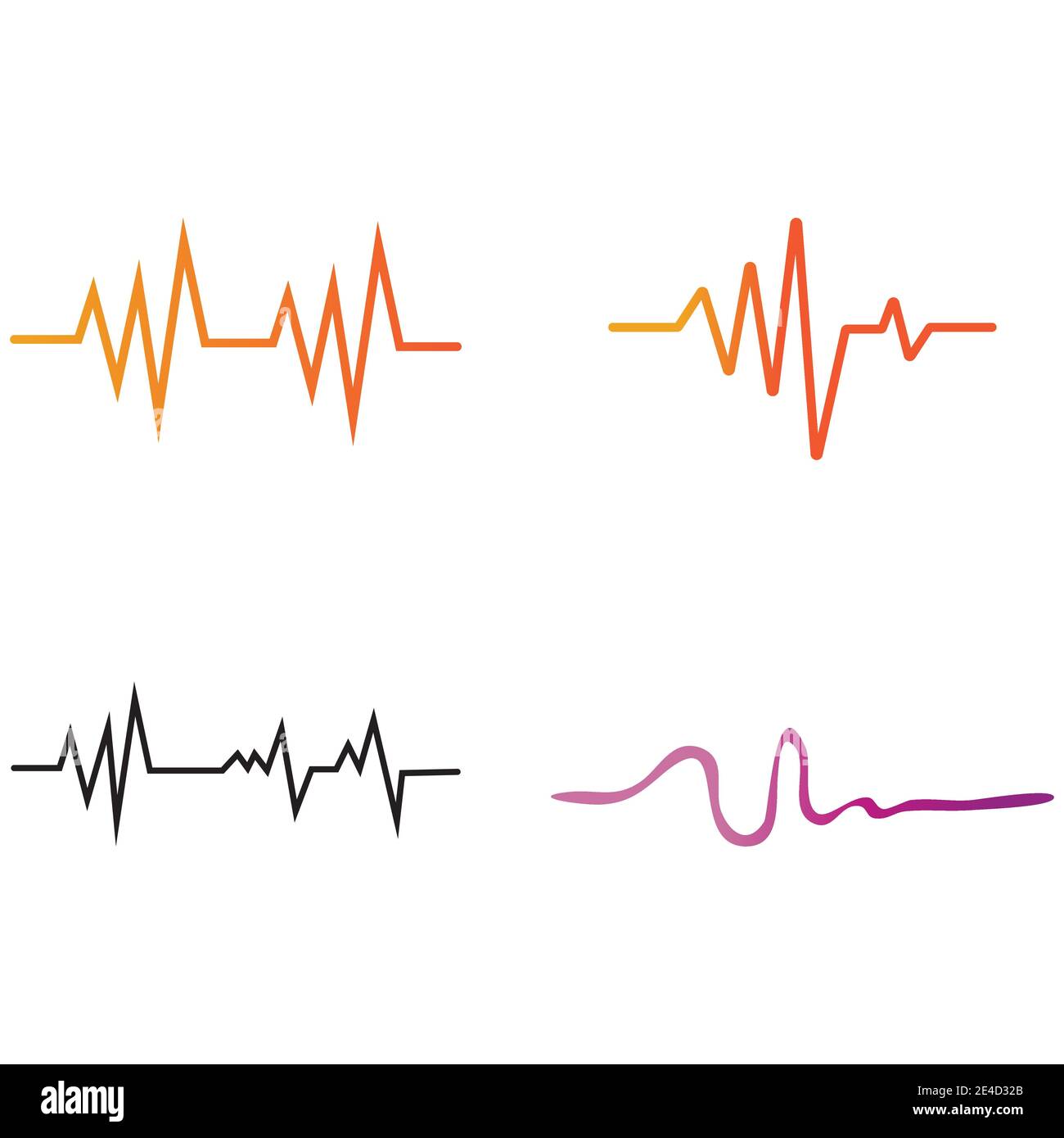 Set Sound waves vector illustration design template Stock Vector