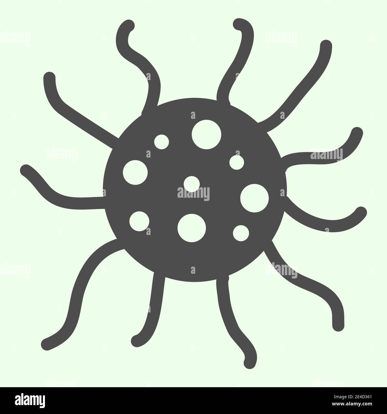 Virus solid icon. Biology microbe bacterium and germ glyph style pictogram on white background. Science and microbiology signs for mobile concept and Stock Vector