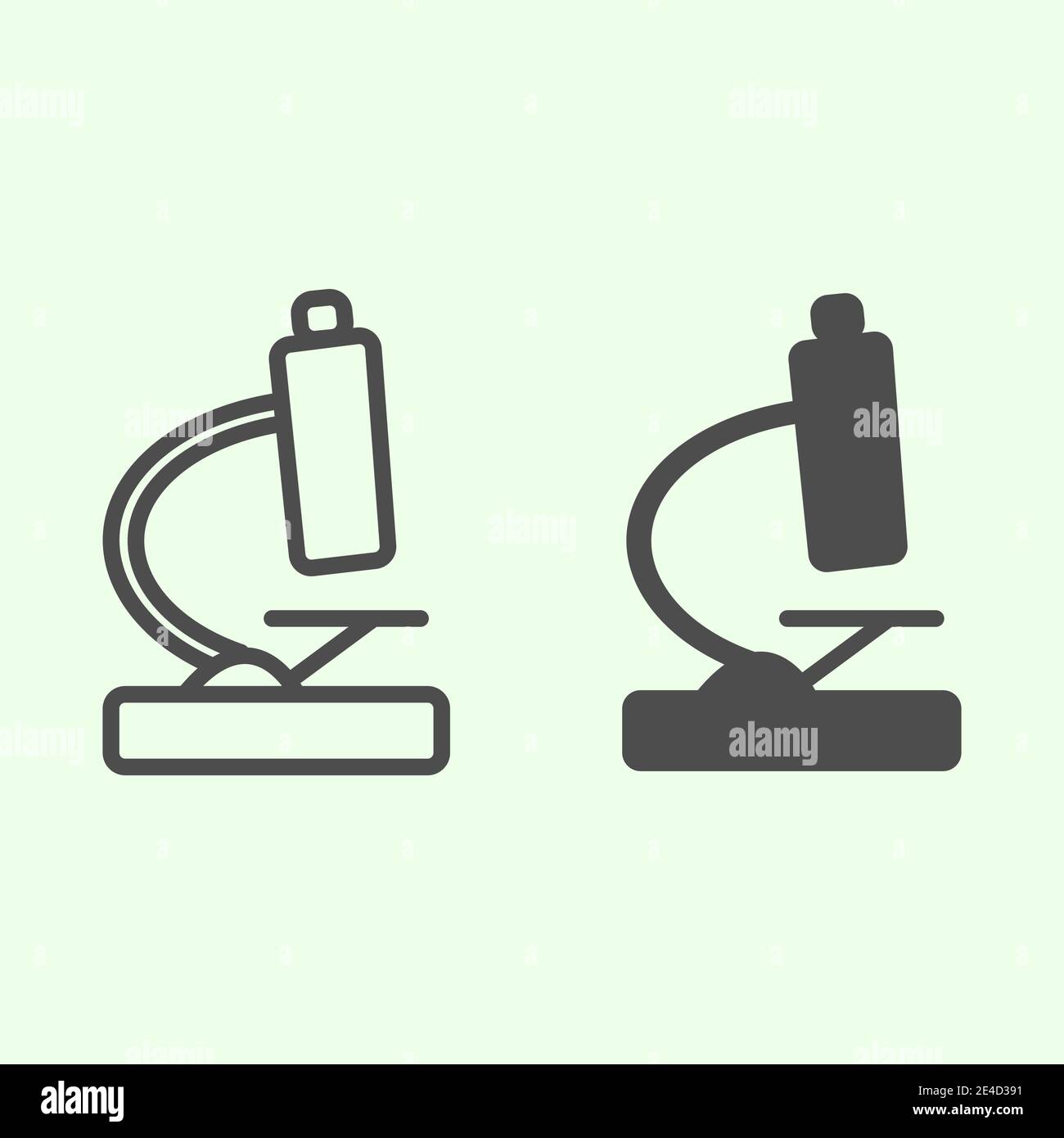 Microscope line and solid icon. Biology science laboratory tool outline ...