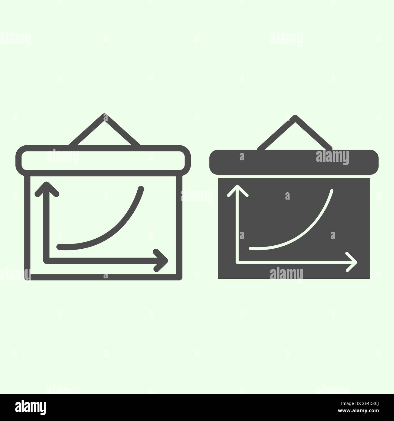 Graph board line and solid icon. Business Grow Chart Presentation ...