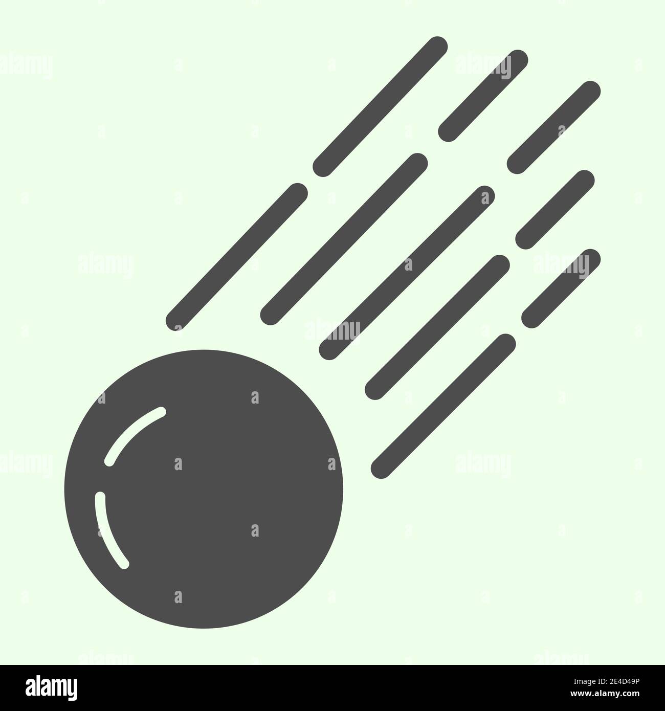 Comet solid icon. Falling meteorite with flame or asteroid glyph style ...
