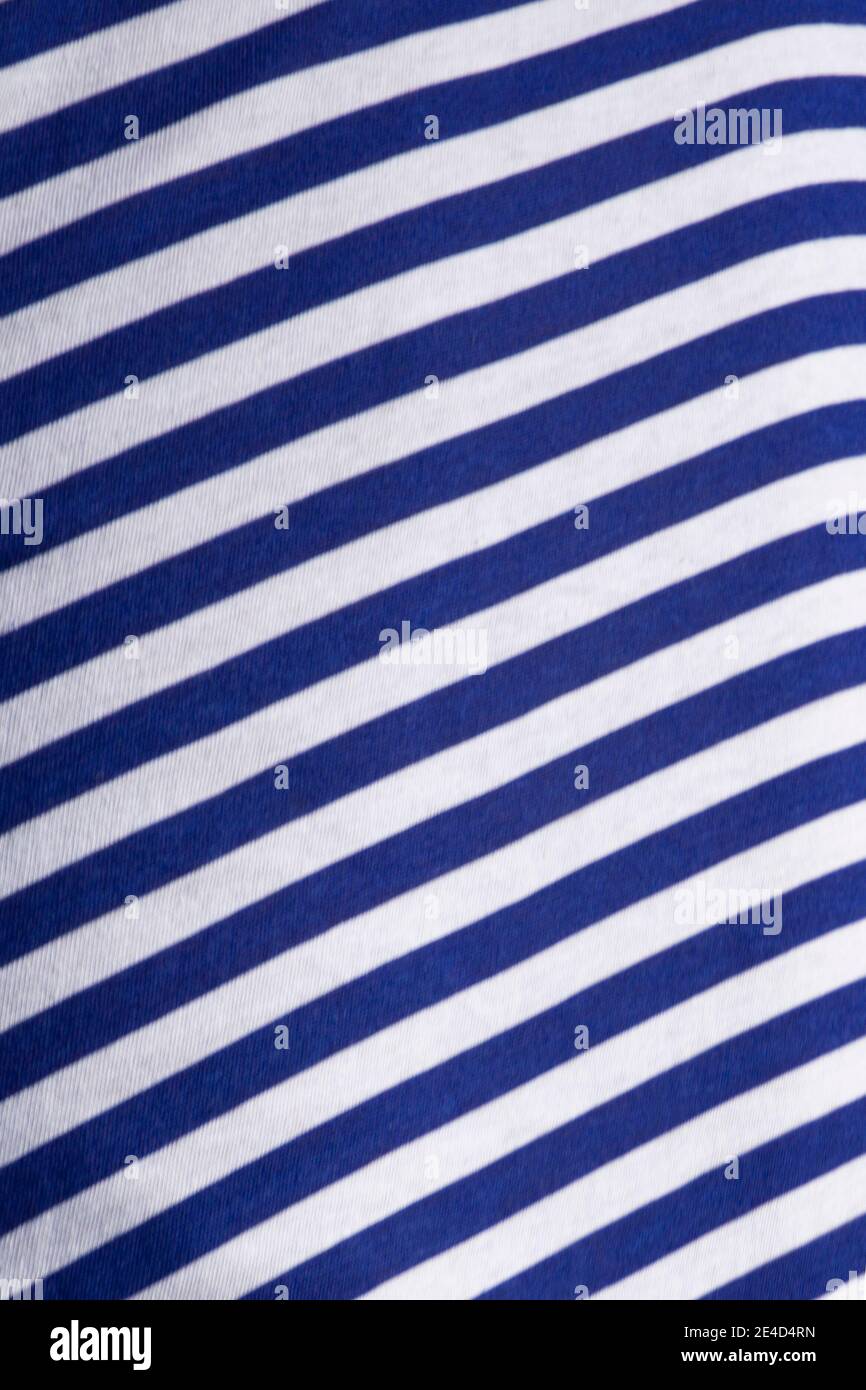 Striped Fabric Swatch white and blue with zigzag edges Stock Photo Alamy