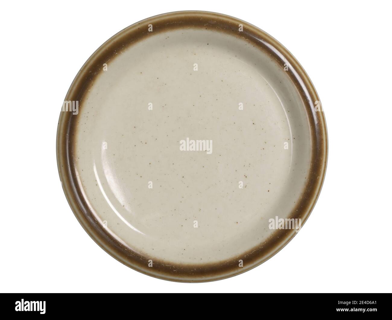Empty colorful plate isolated on white background. Top view Stock Photo ...