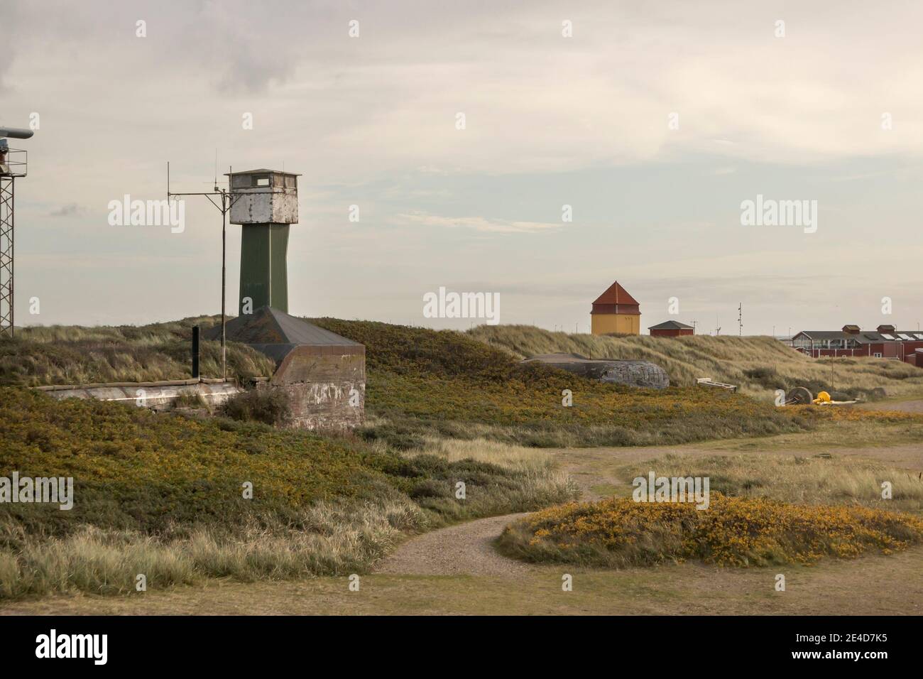 Thyboron, Denmark - 23 October 2020: Old WW2 bunker now used as coast radar station. Stock Photo